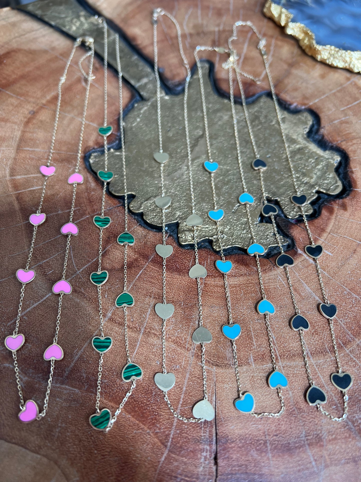 Erin Wachs Heart Enamel Gold Necklace