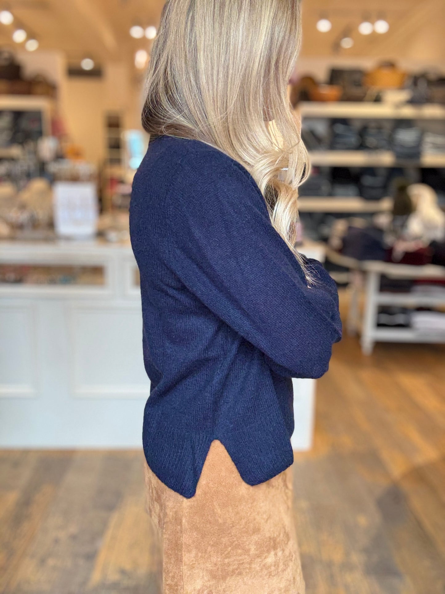 Naadam Button Neck Sweater