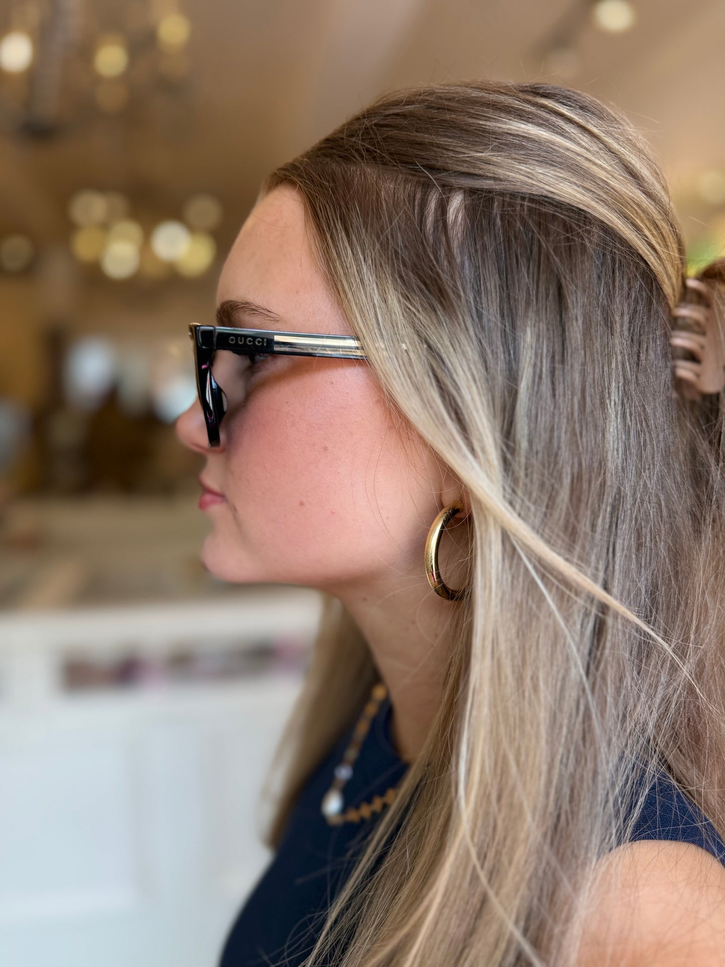 Gucci Gold Stripe Sunglasses