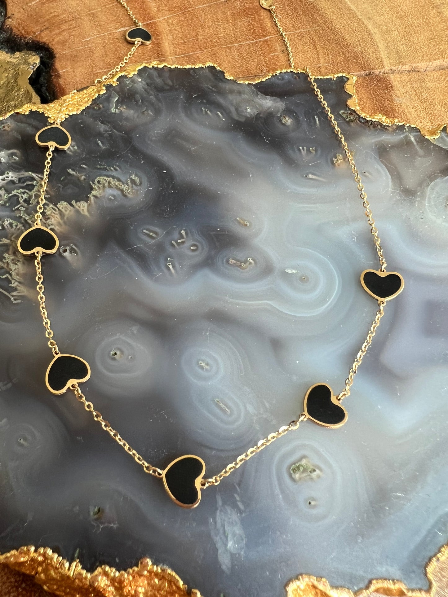 Erin Wachs Heart Enamel Gold Necklace