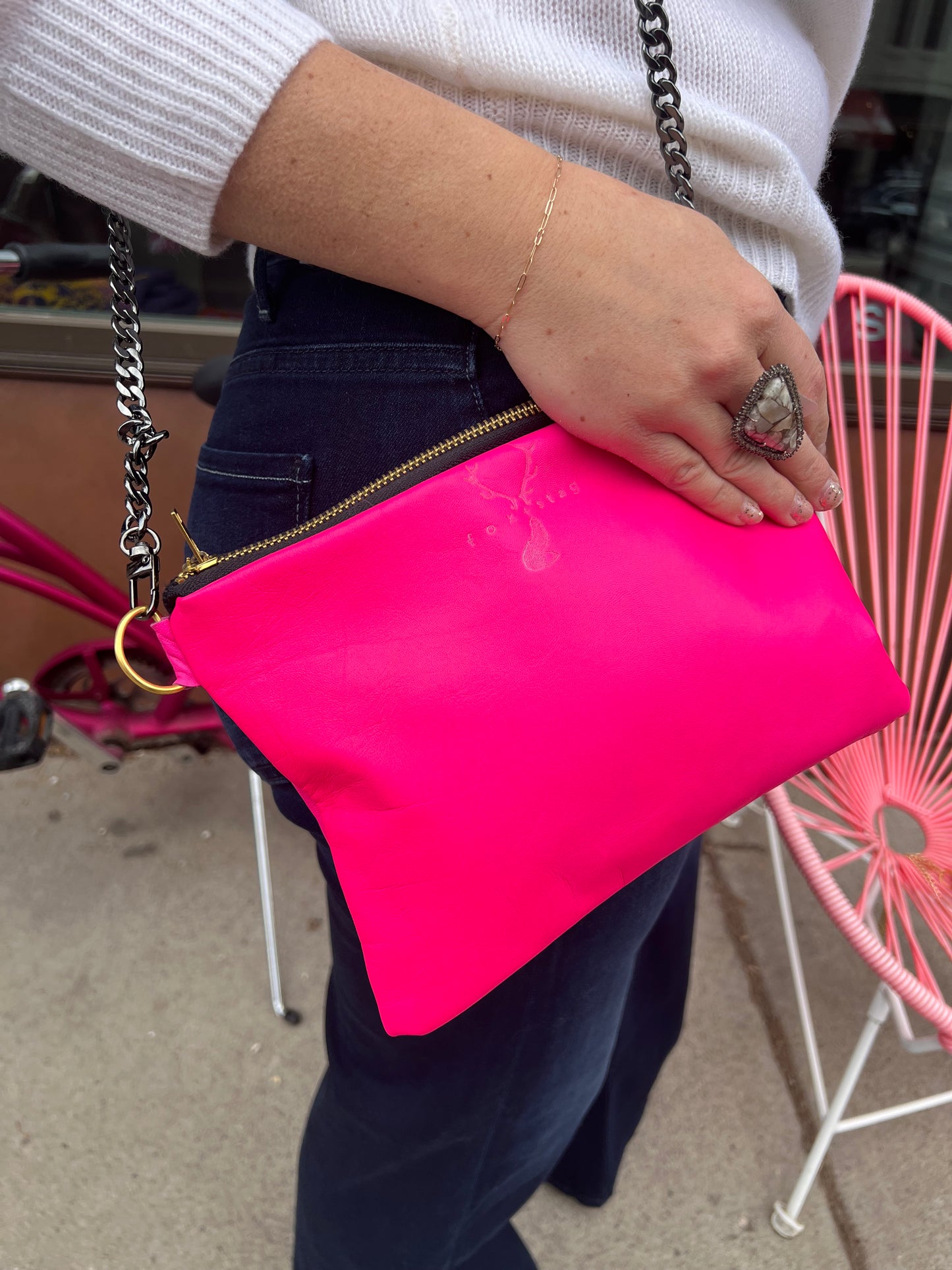 Fox + Stag Leather Clutch