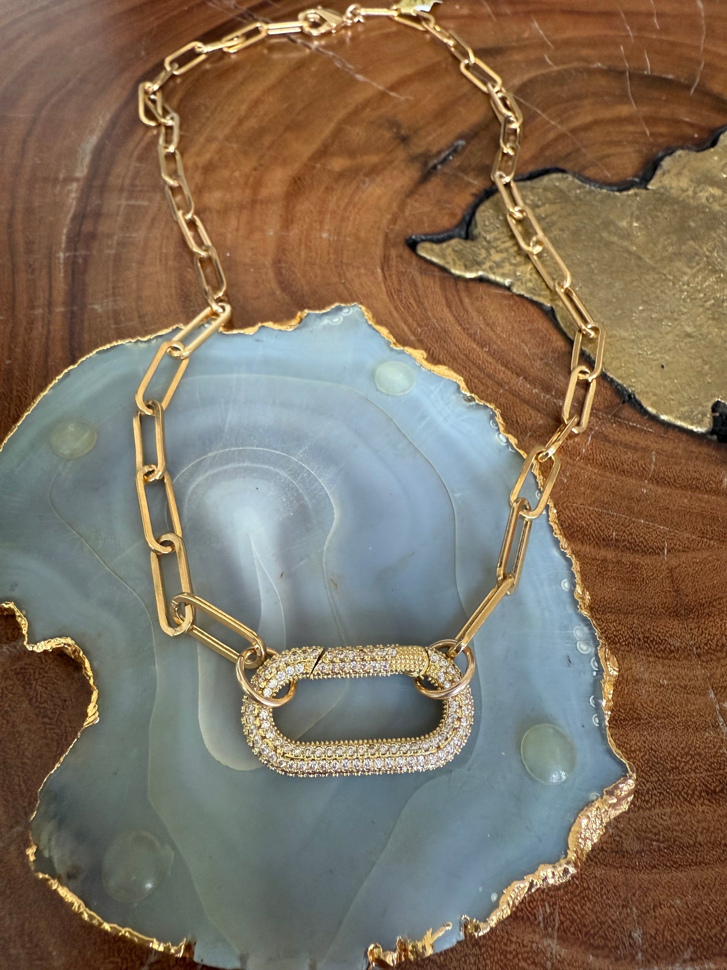 Cristina V Pave Link Necklace