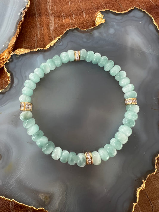 Ruby & Violet Green Moonstone Bracelet