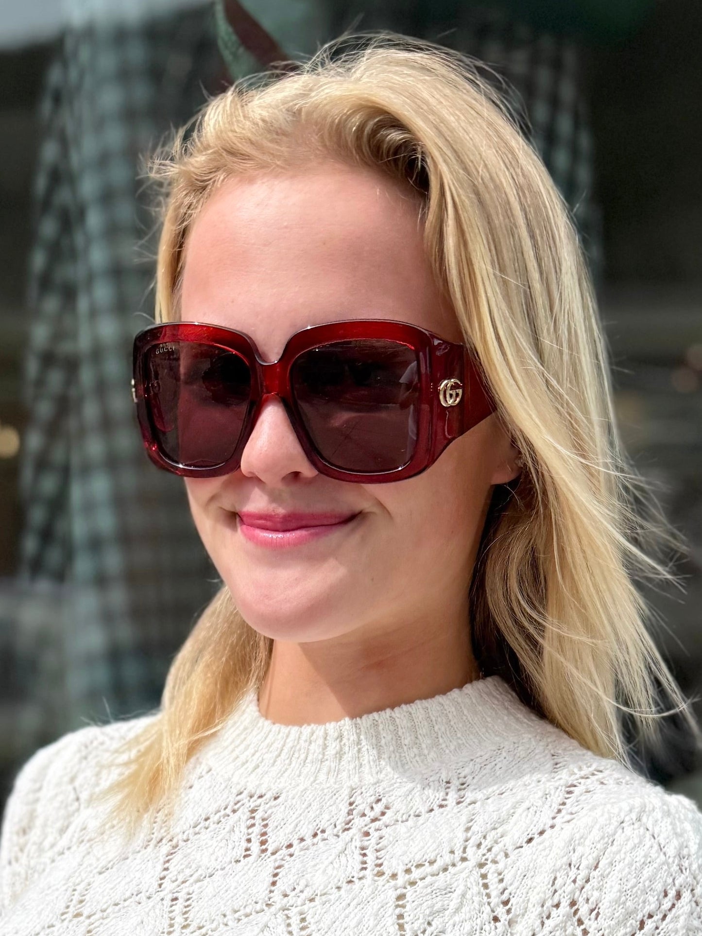 Gucci Oversized Burgundy Sunglasses