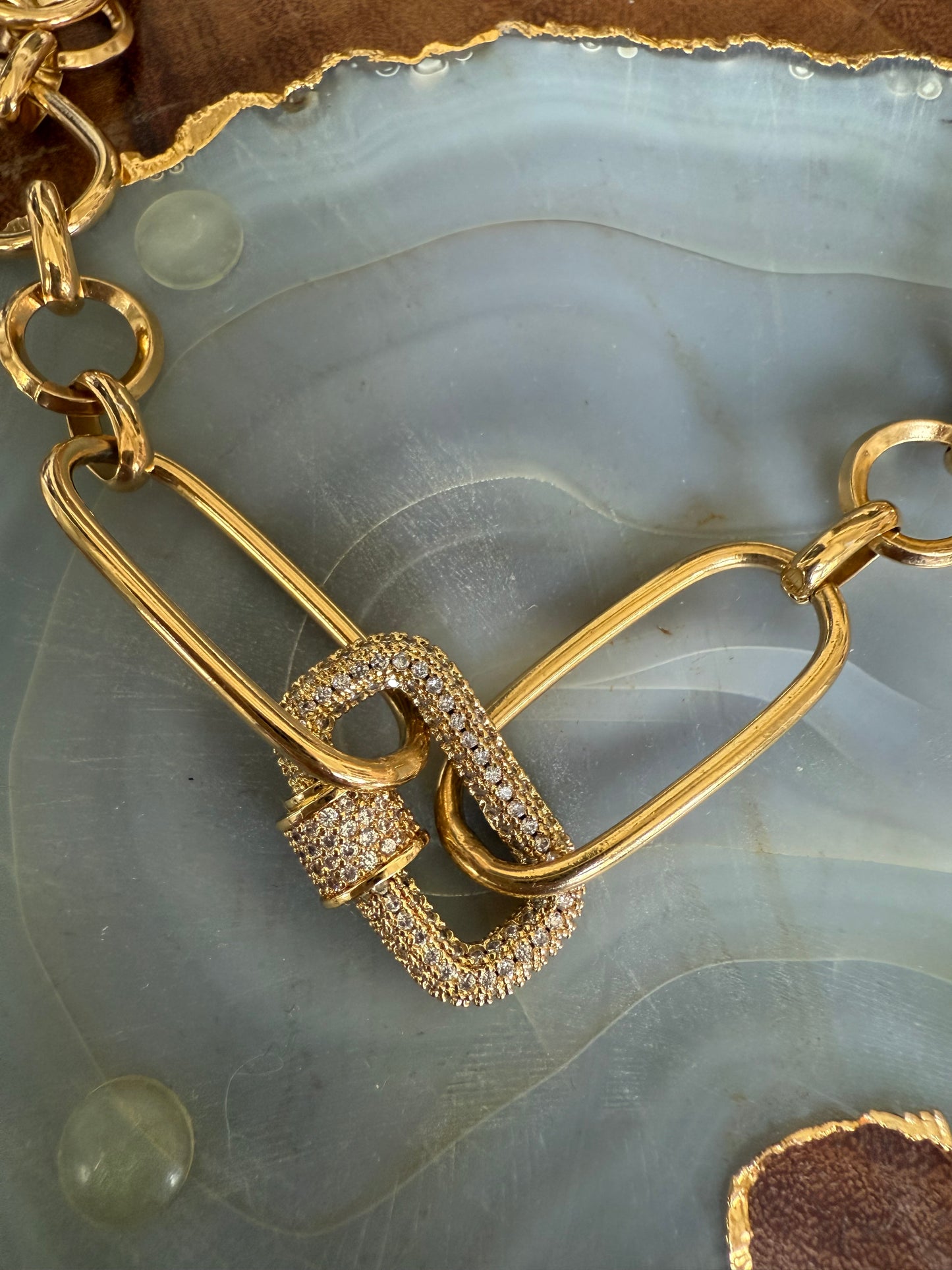 Cristina V Pave Link Necklace