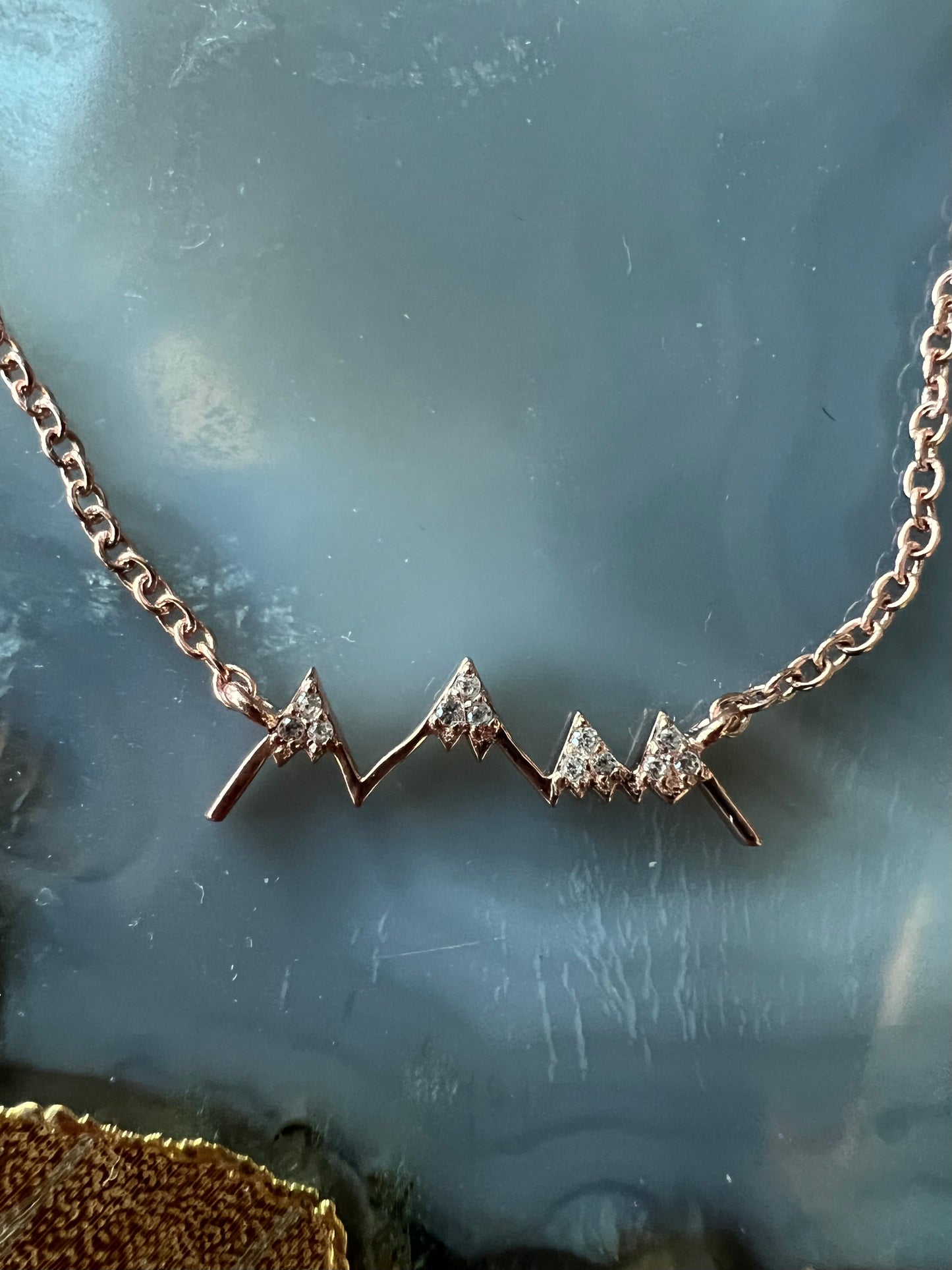 Ashley Schenkein Pave Mountain Outline Necklace