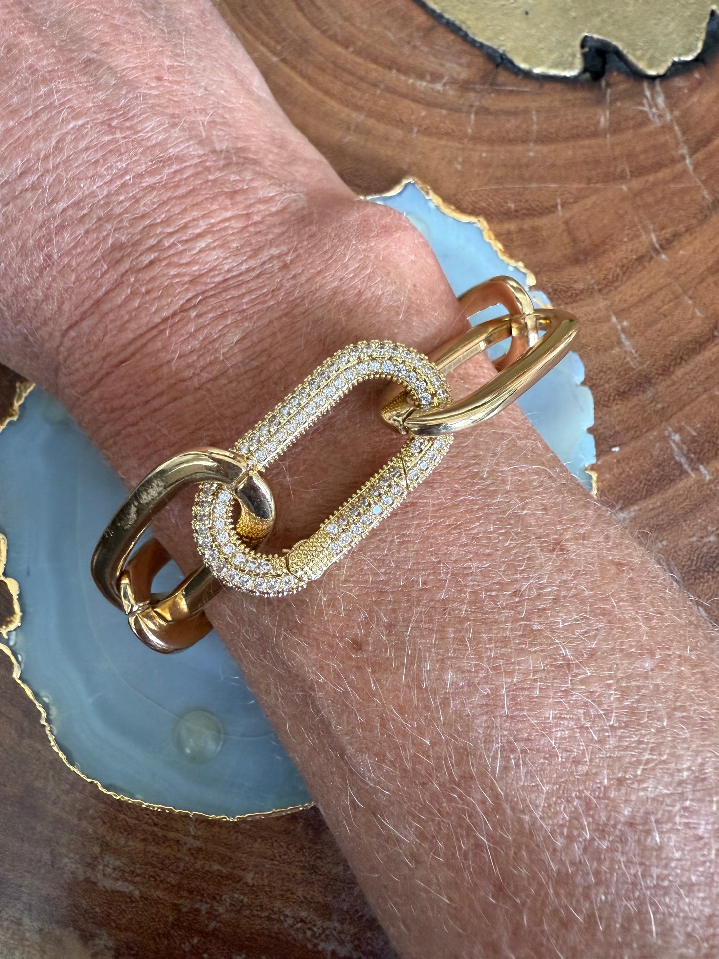 Cristina V Pave Link Bracelet