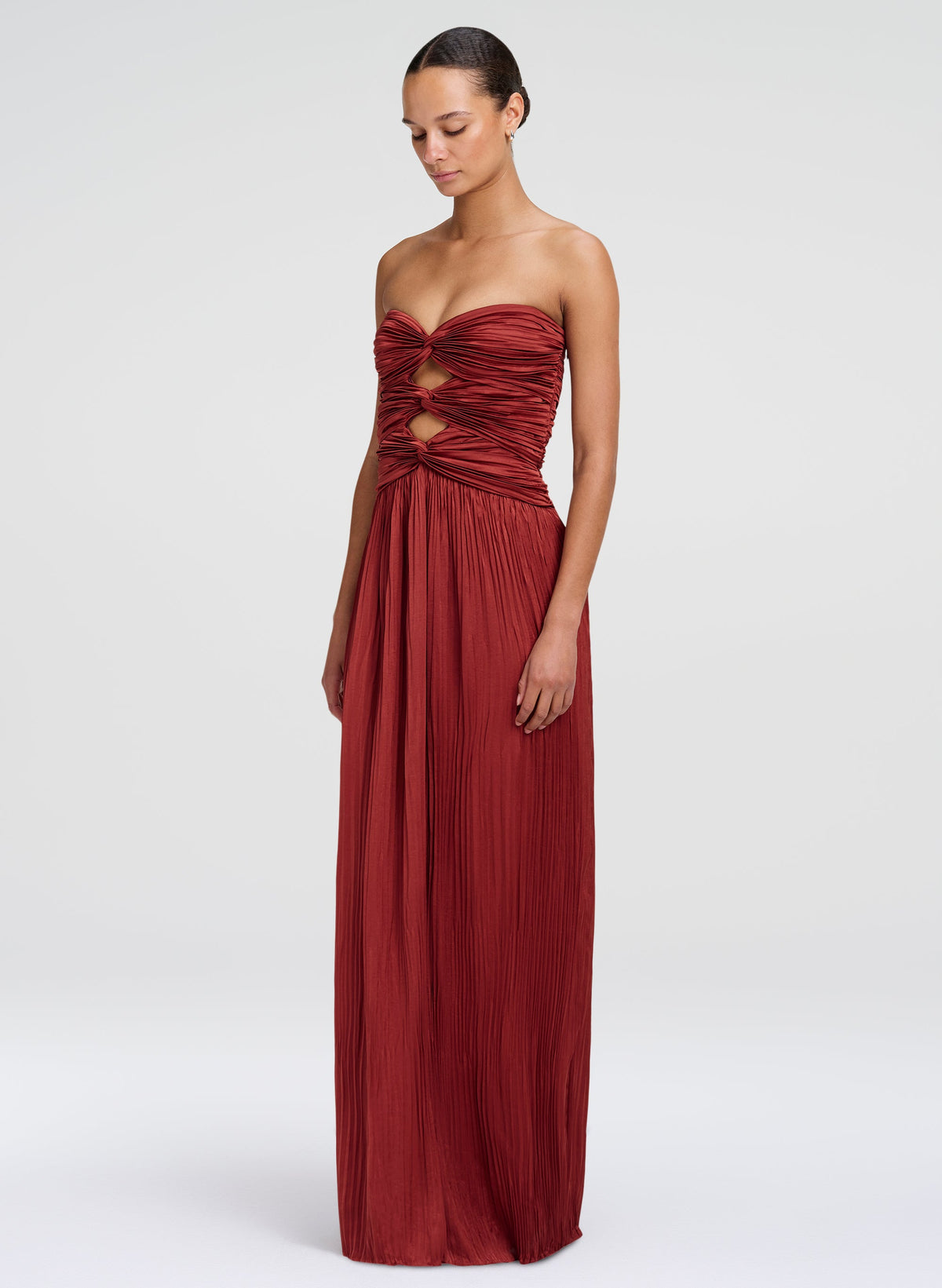 ALC Brynn Dress in Sandalwood, alternate view on model