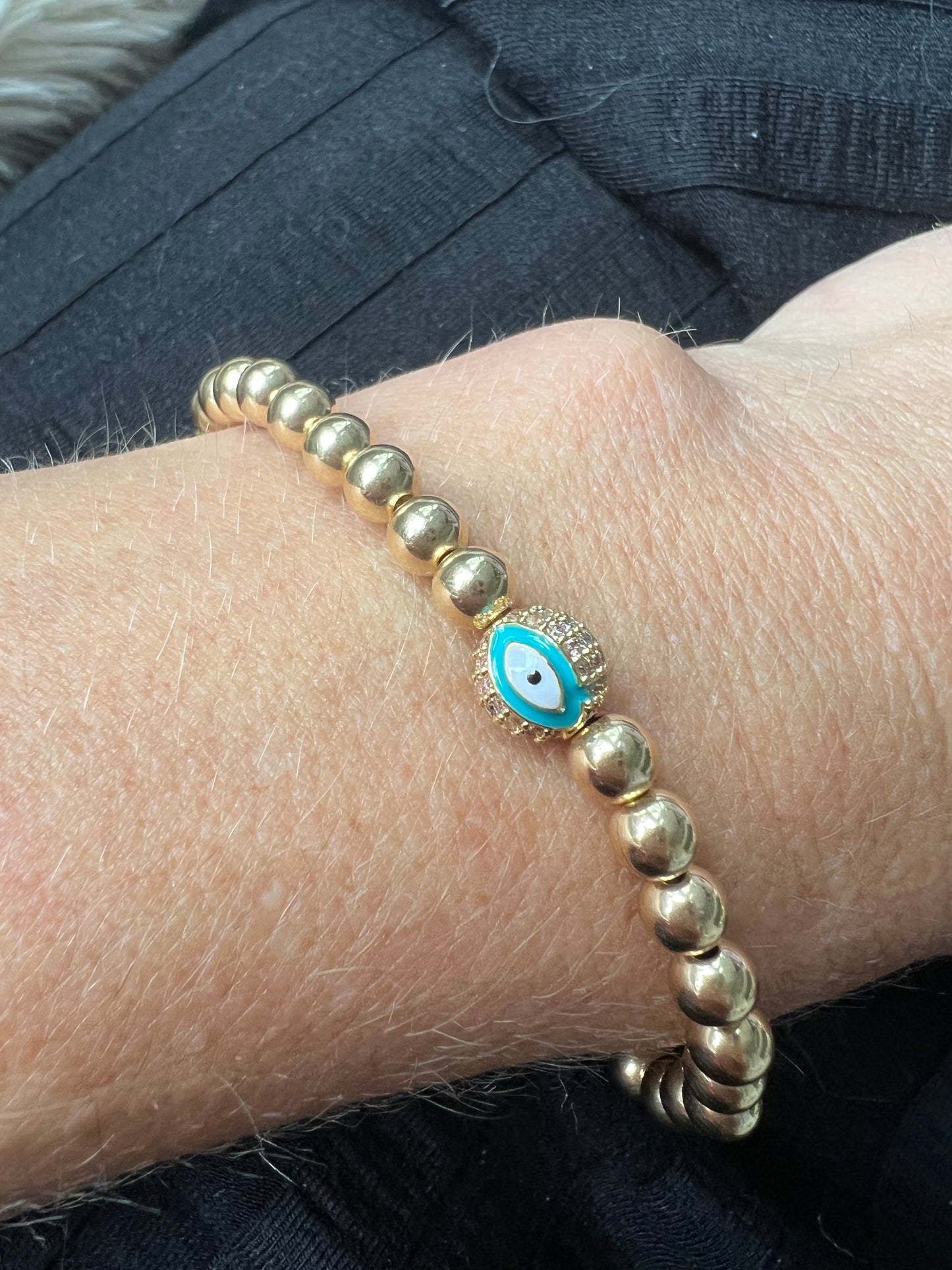 Ruby & Violet Evil Eye Ball Bracelet