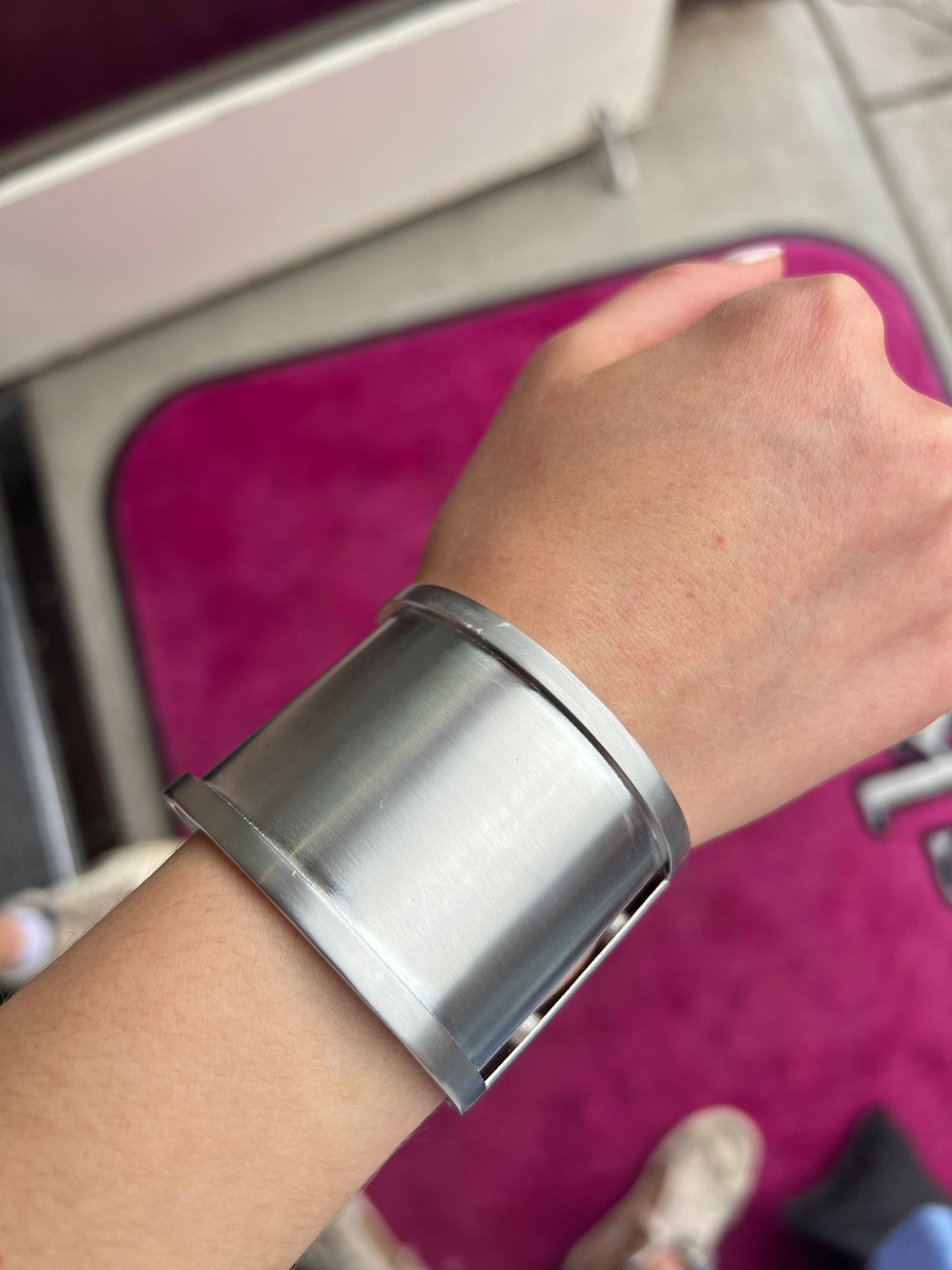 Hyde Forty-seven Large Rhodium Plated Brushed Bracelet