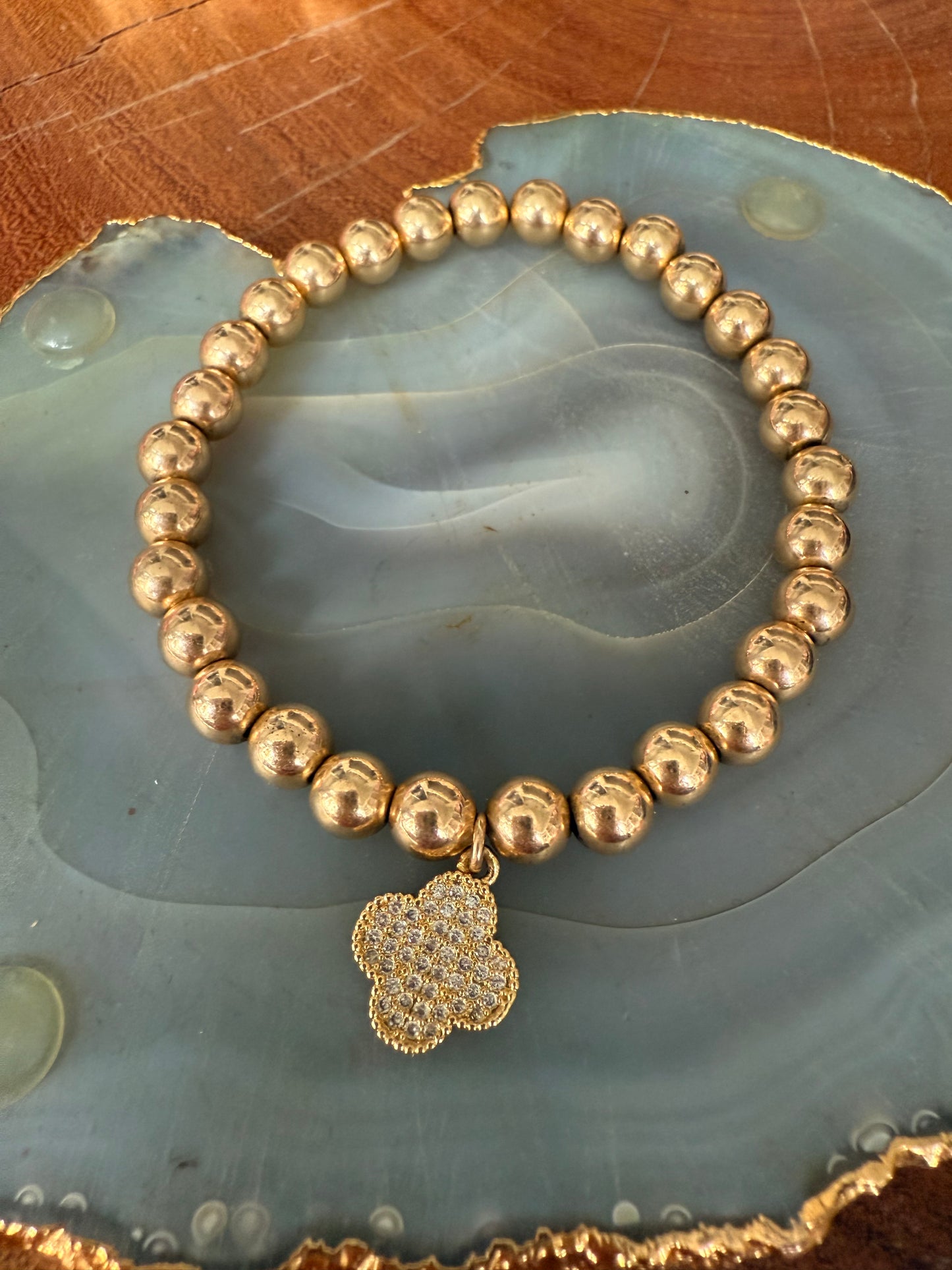 Ruby & Violet Gold Clover Bracelet
