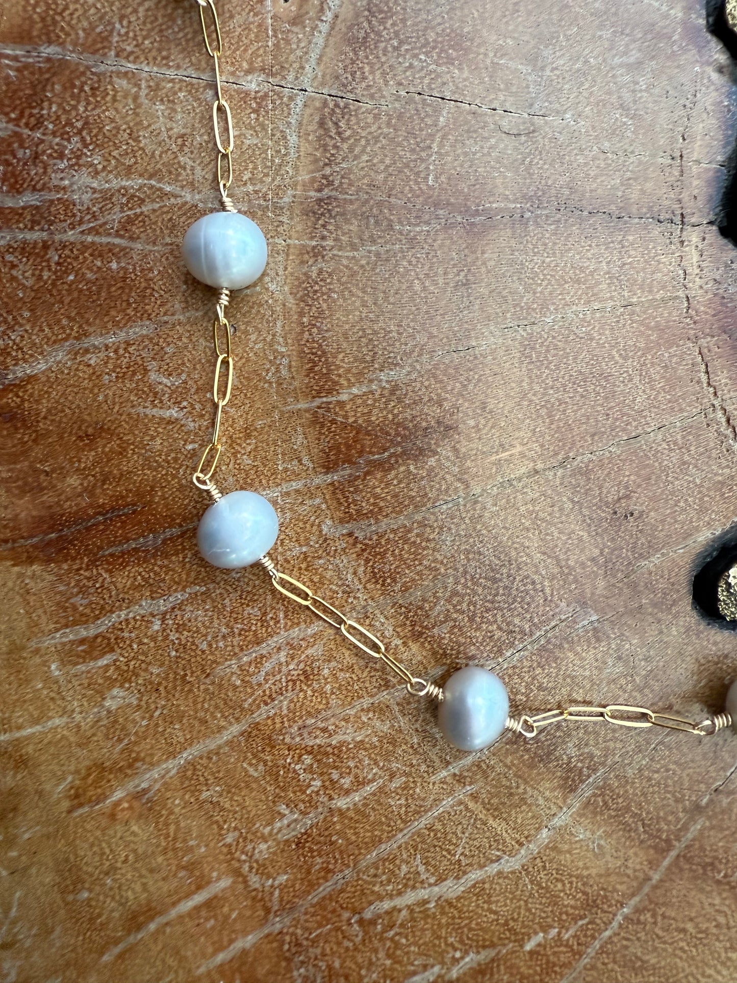 Ruby & Violet Grey Pearl Necklace