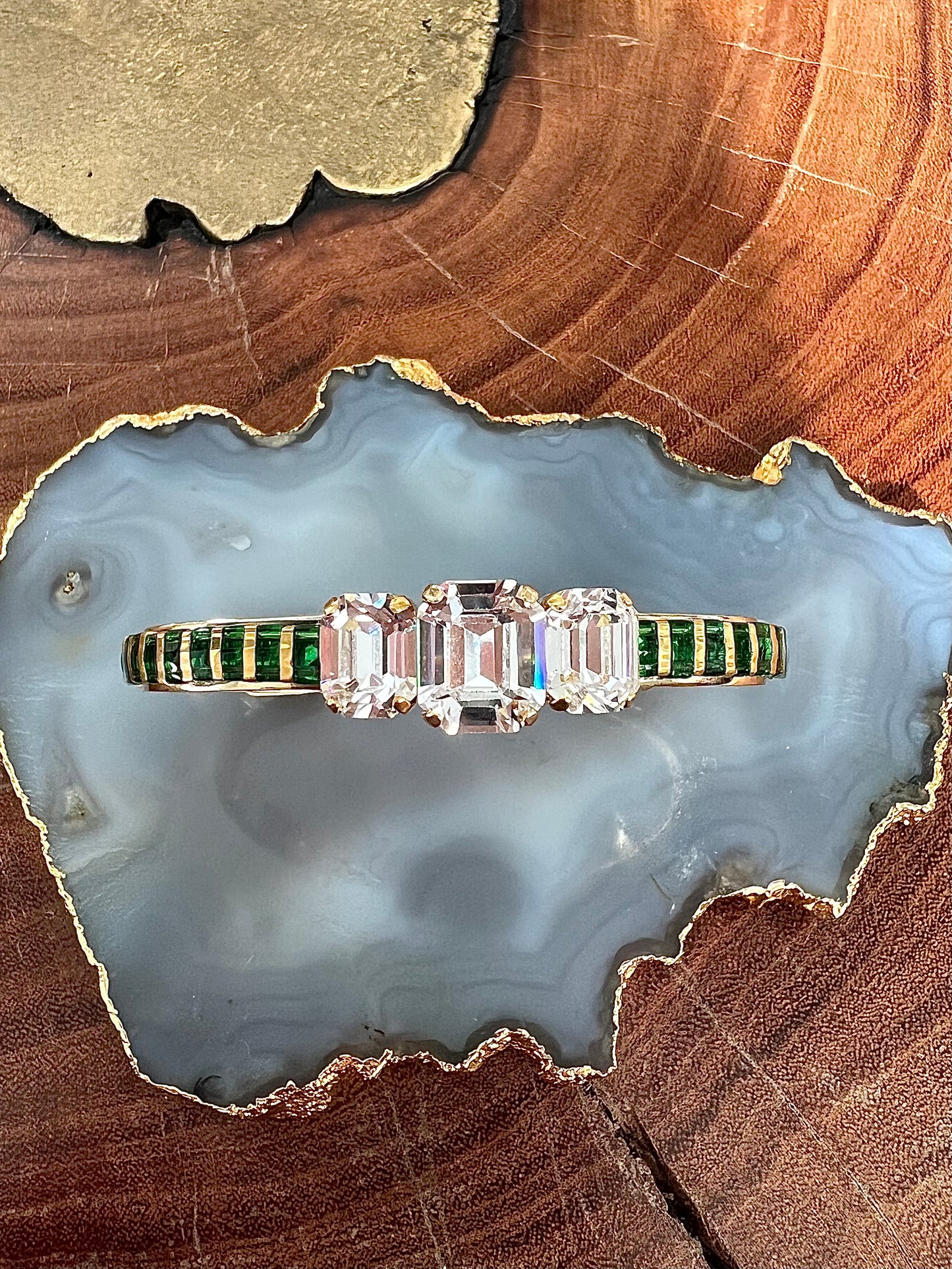 Sandy Hyun Green Crystal Cuff