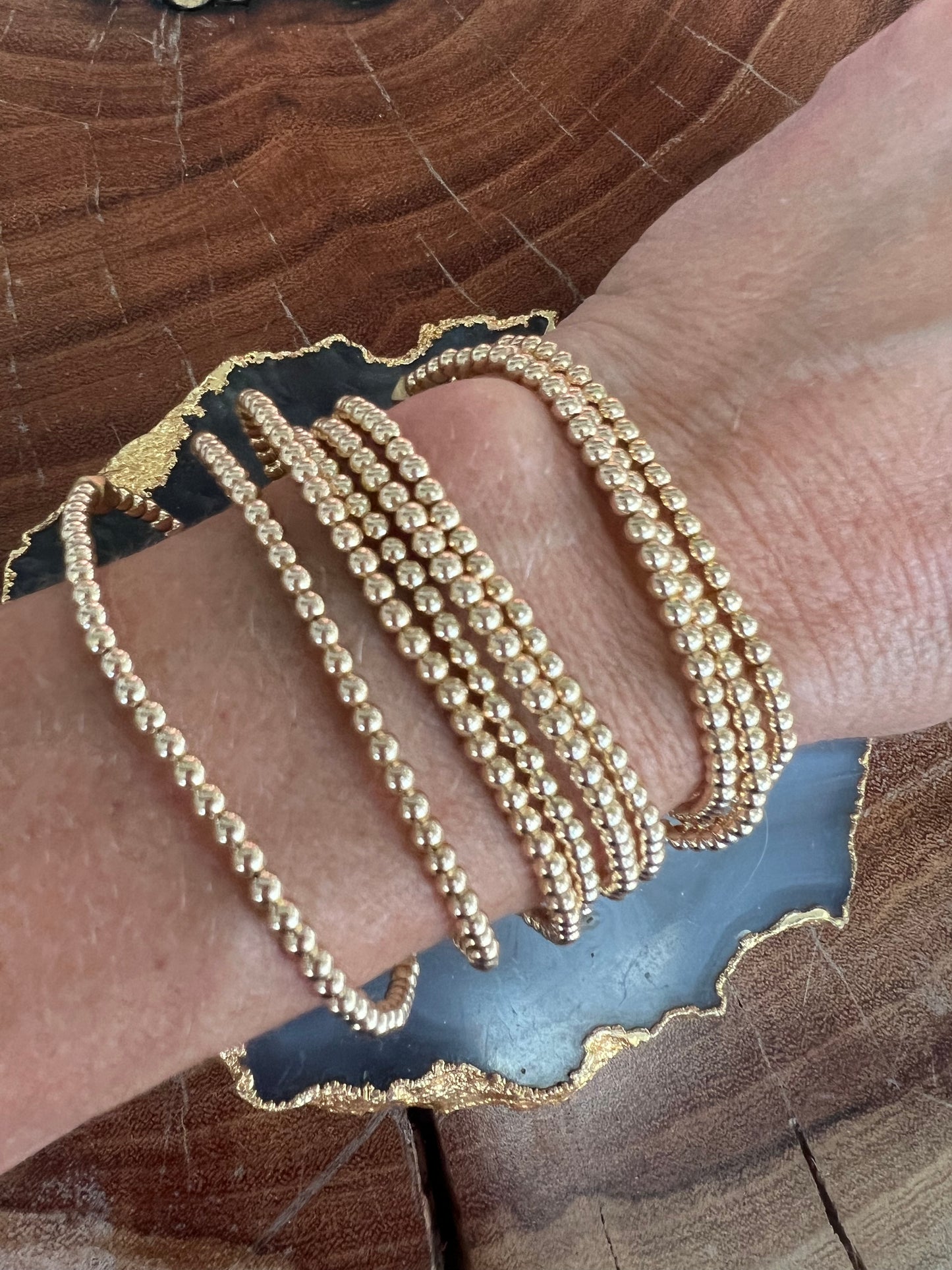 Cristina V 3mm Gold Ball Bracelets