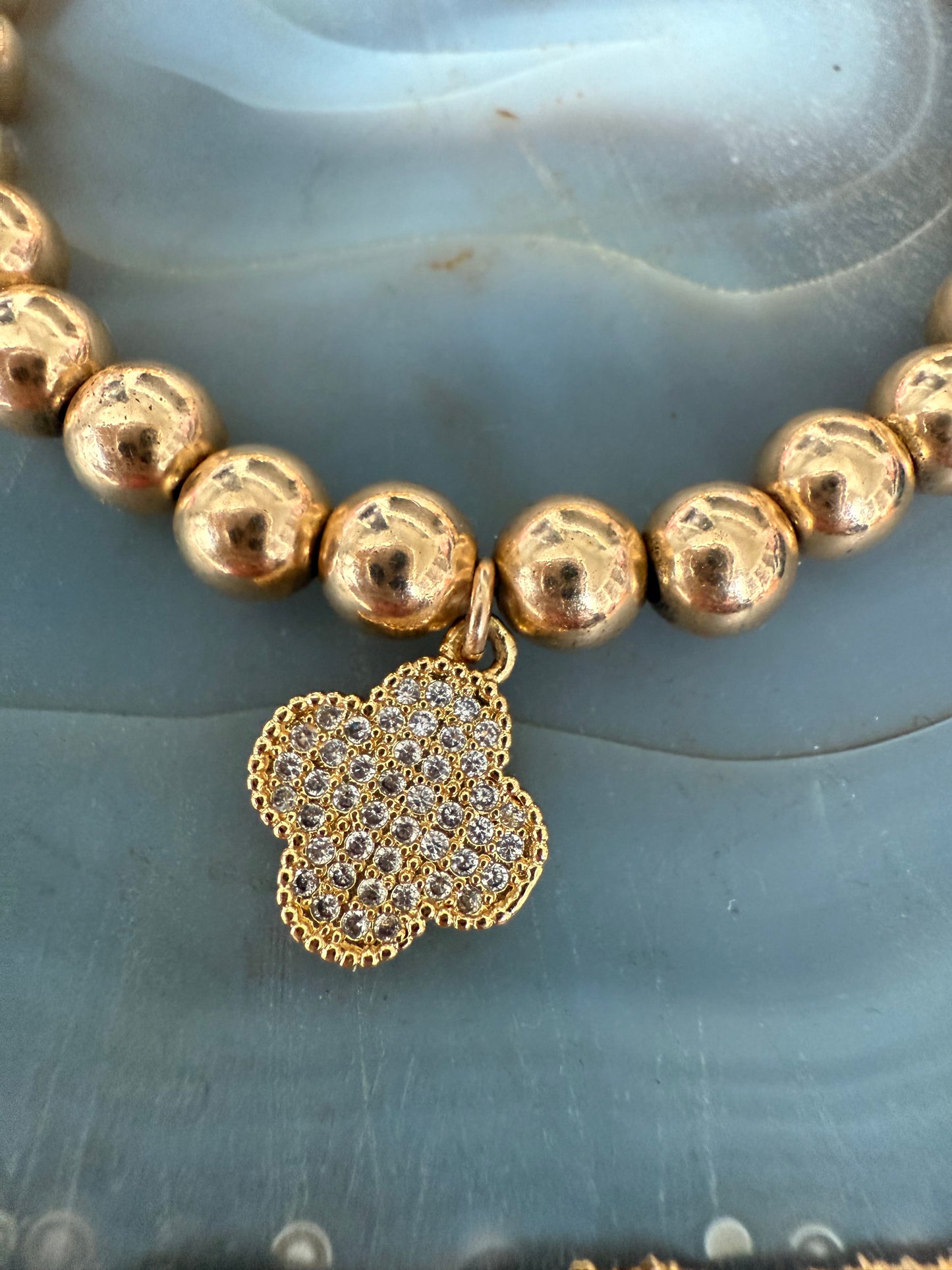 Ruby & Violet Gold Clover Bracelet