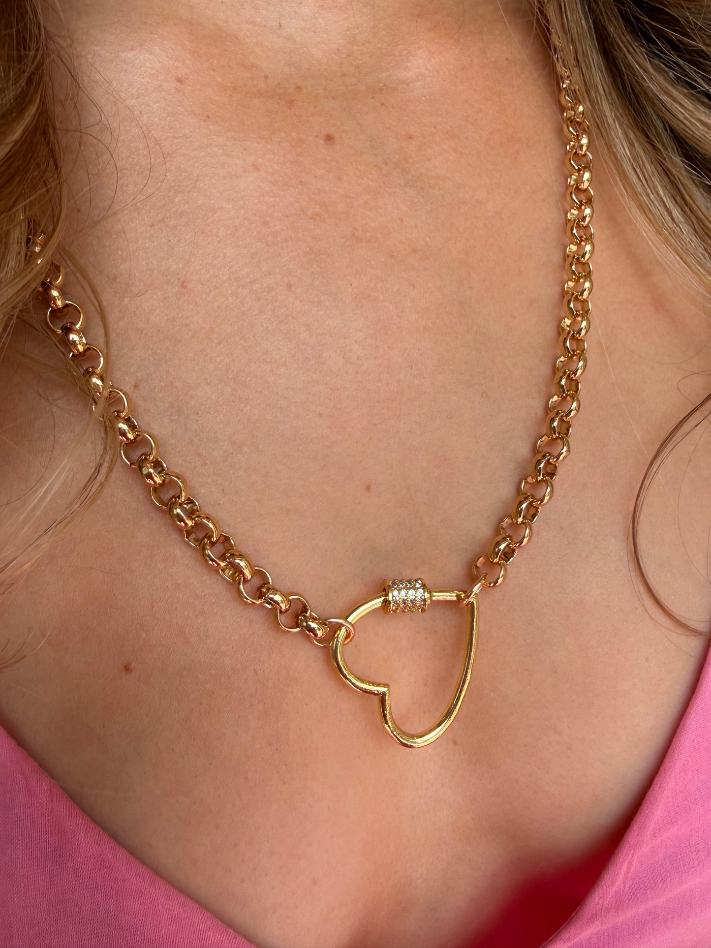 Cristina V 24" Open Heart Rolo Necklace