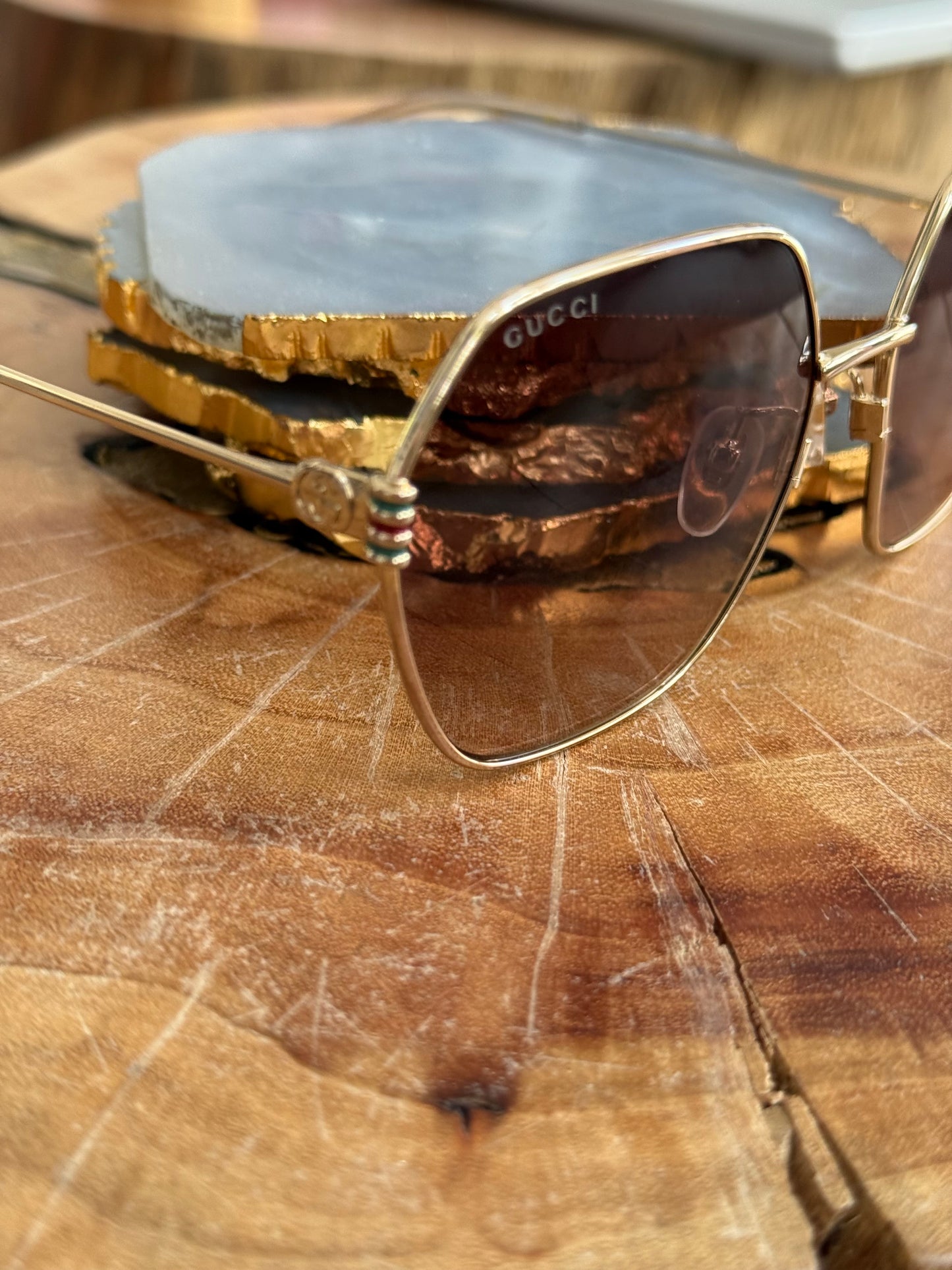 GG Gold Hexagon Sunglasses