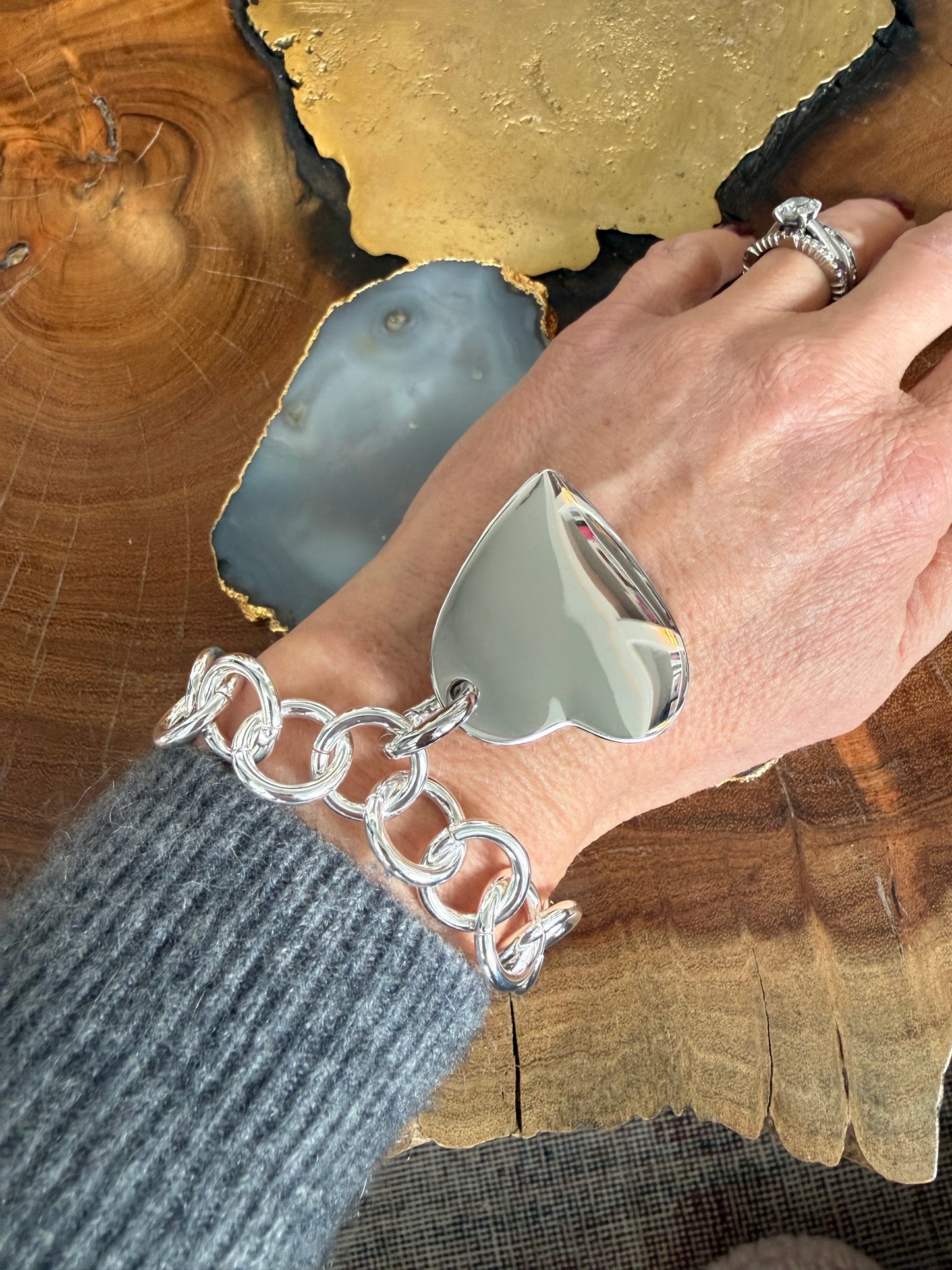 Lauren Amble Silver Heart Bracelet