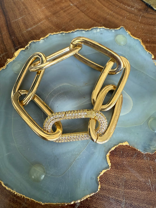 Cristina V Pave Link Bracelet
