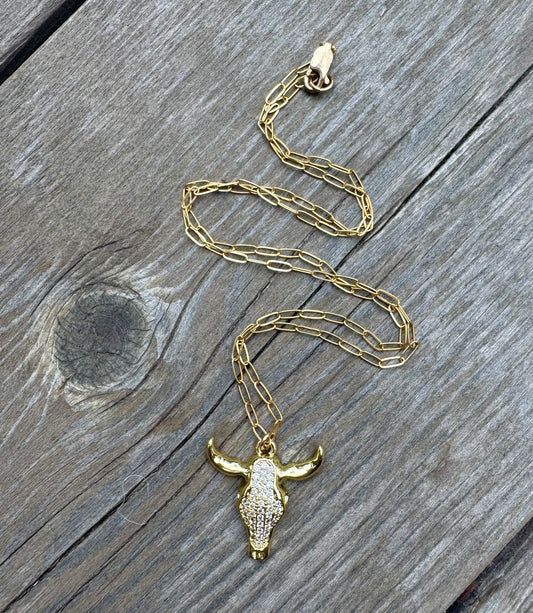 Ruby & Violet Pave Steer Necklace