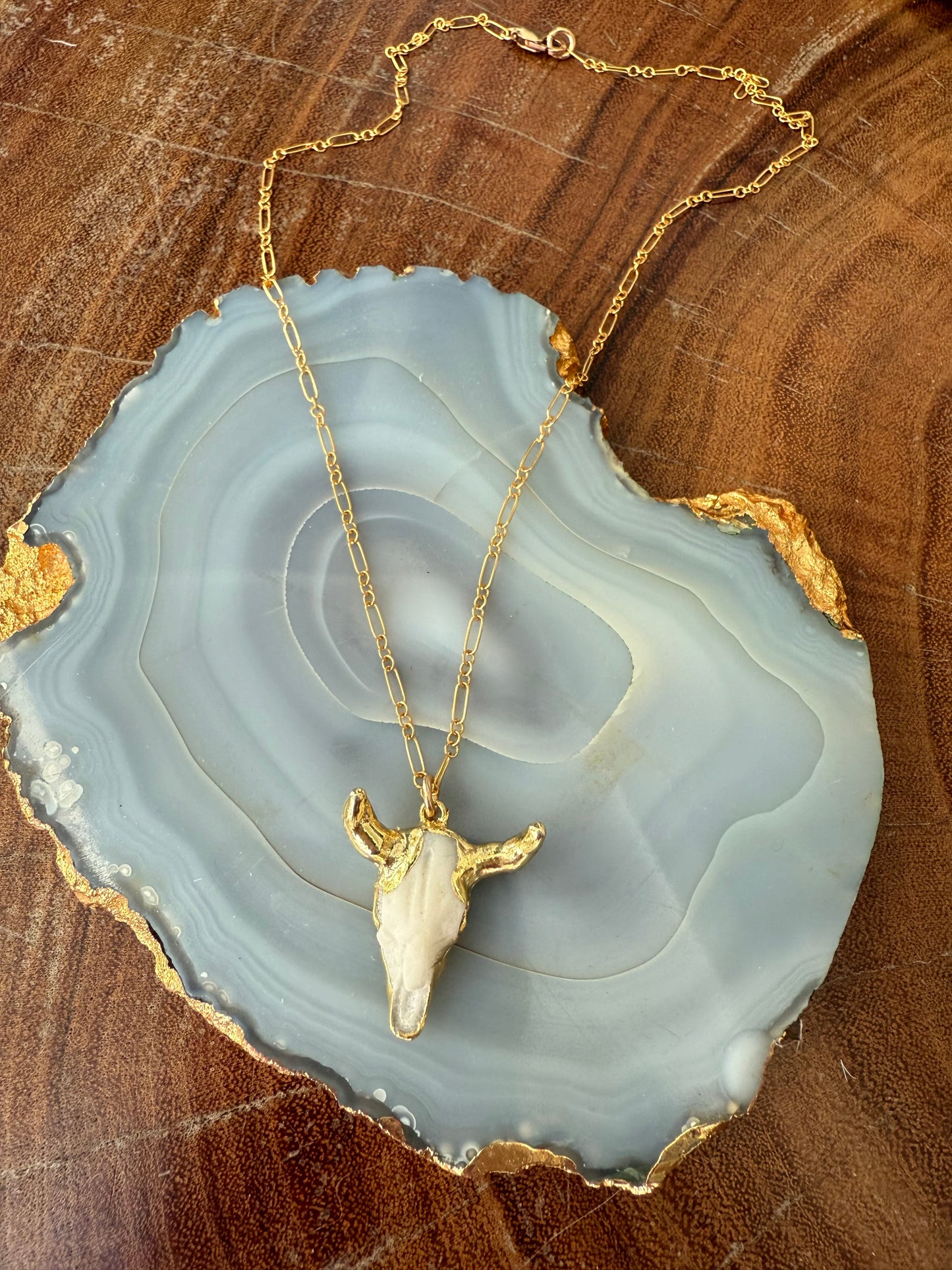 Ruby & Violet Steer Skull Necklace