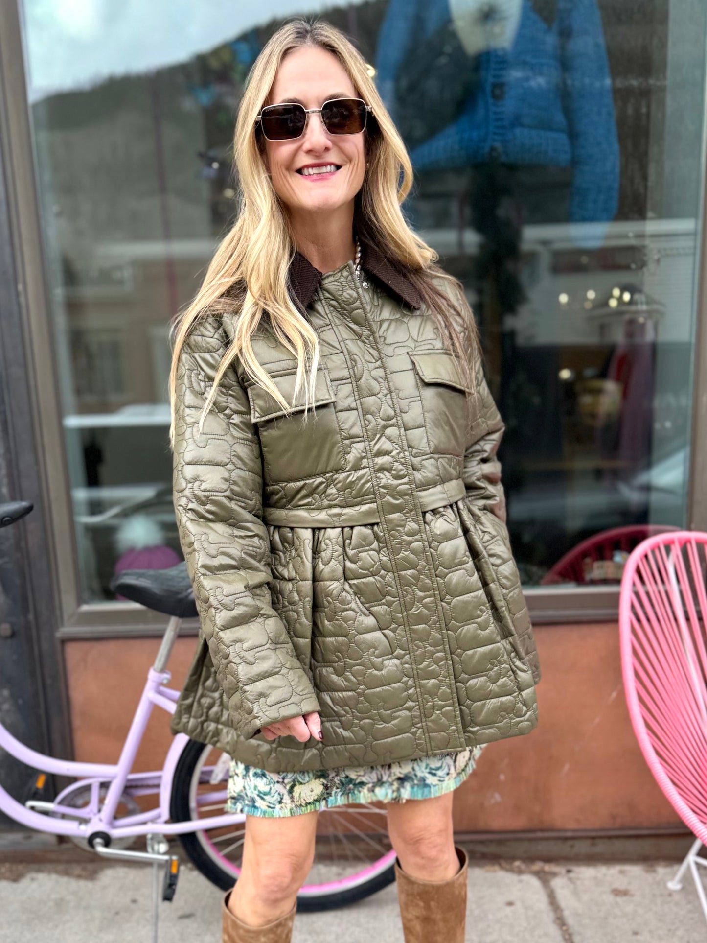 GANNI Quilted Flare Jacket