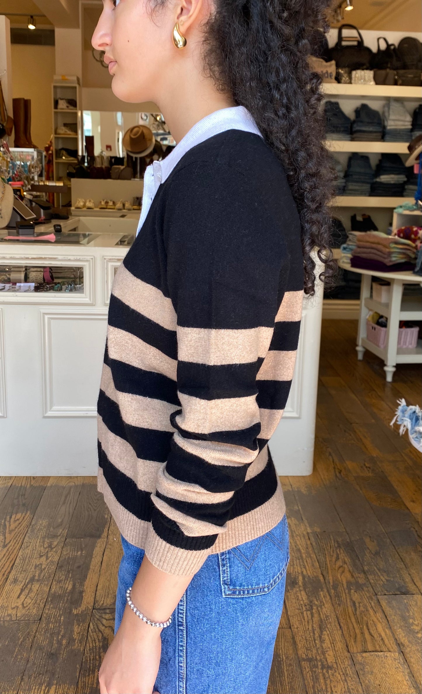 Minnie Rose Rugby Stripe Polo