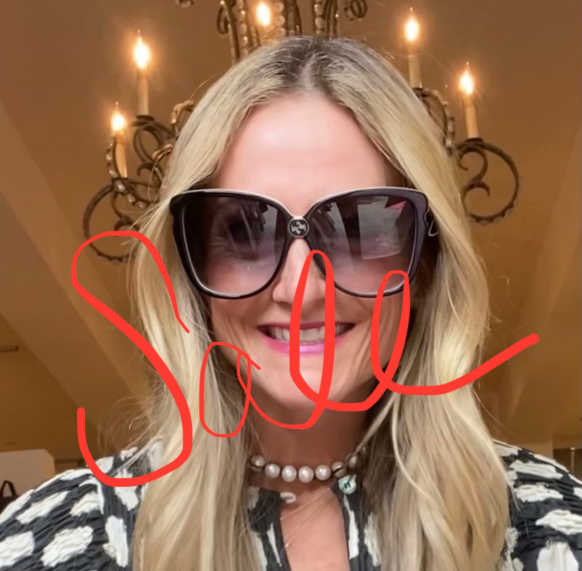Gucci Black/White Logo Sunglasses