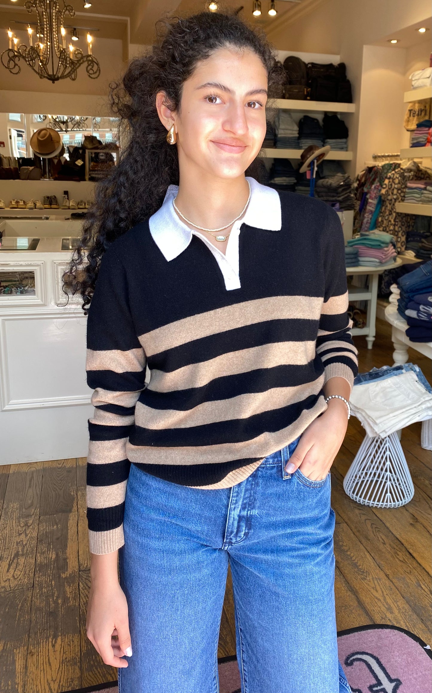 Minnie Rose Rugby Stripe Polo