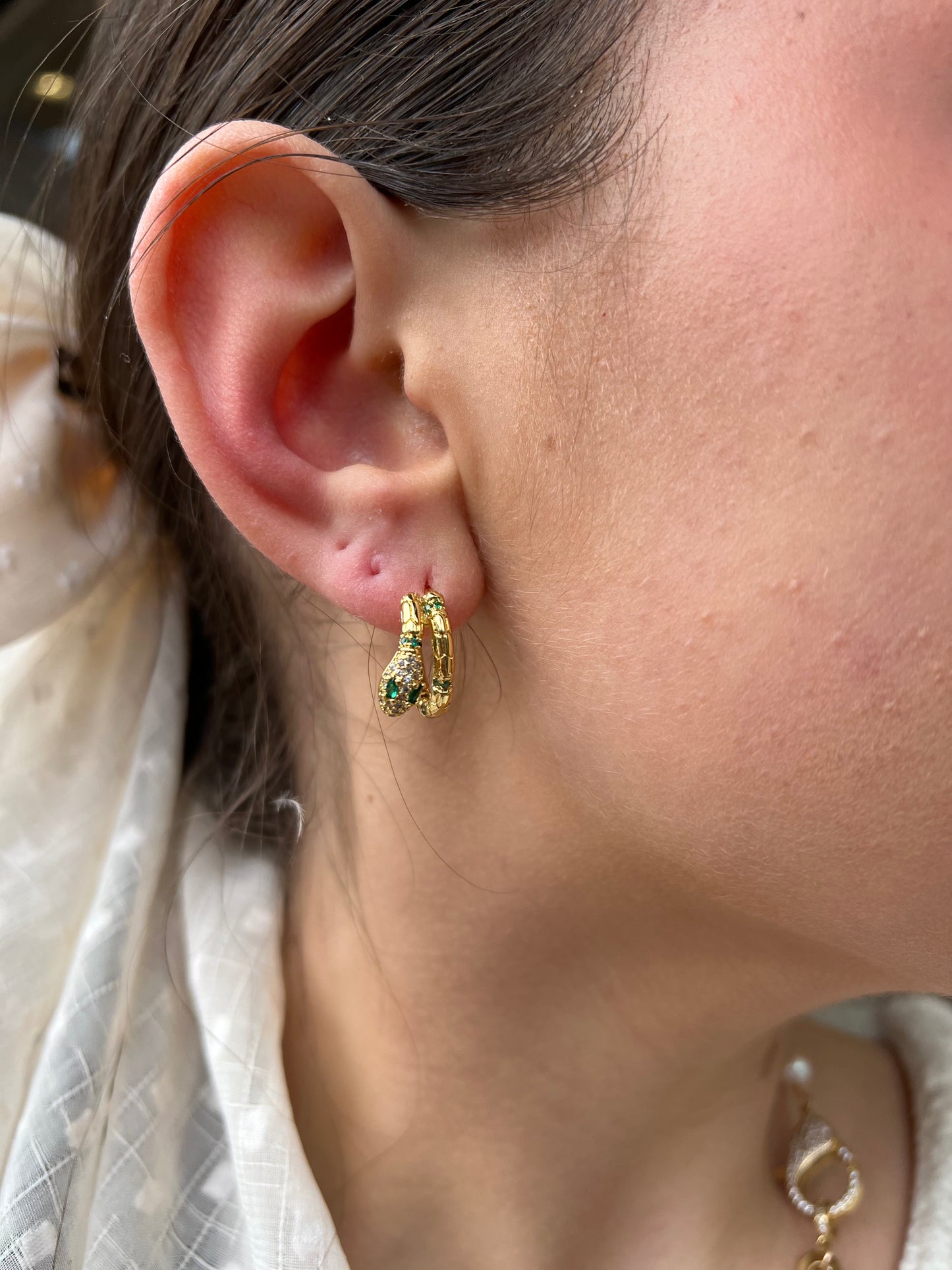 Ruby & Violet Green Eye Earrings