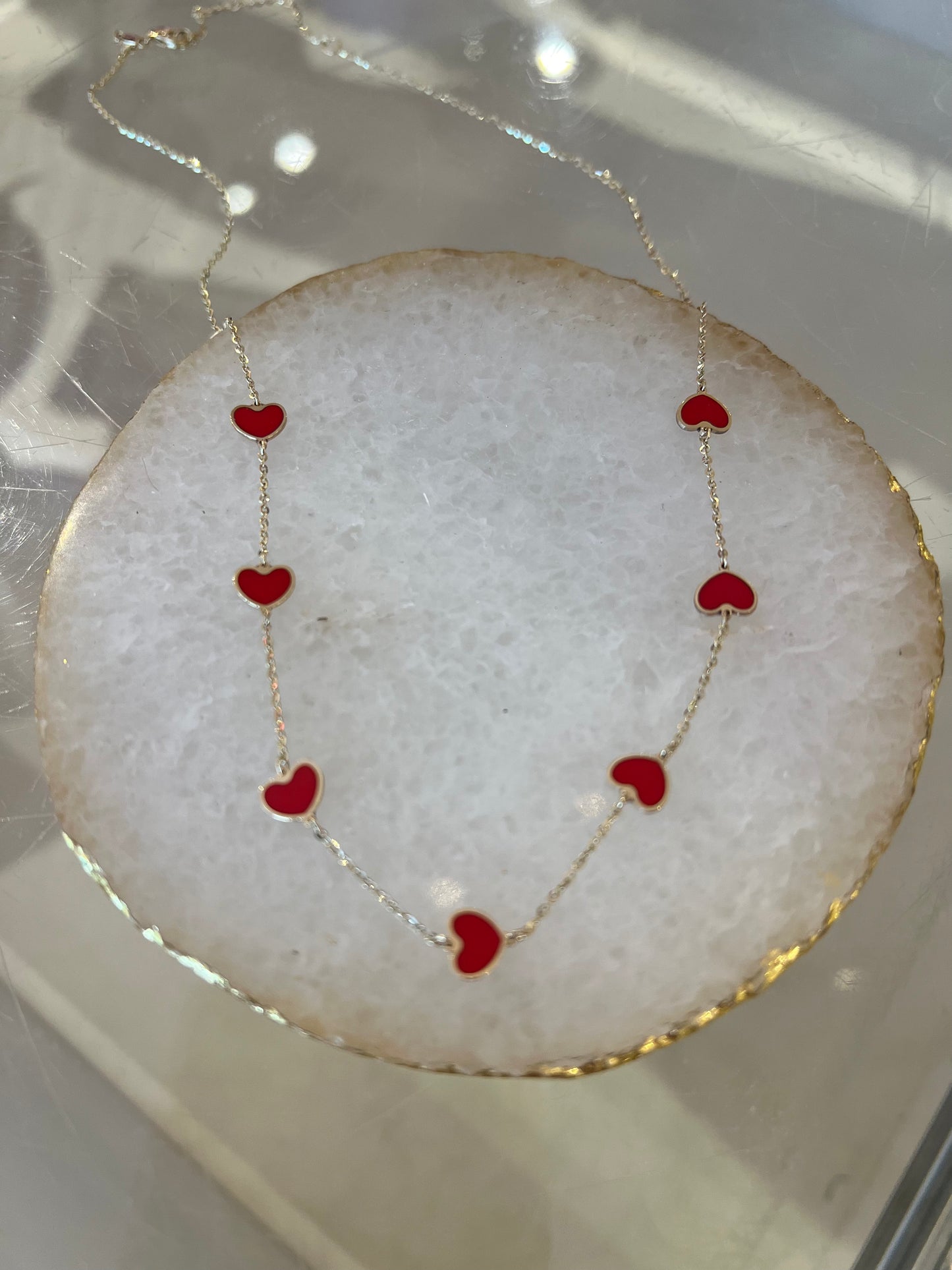 Erin Wachs Heart Enamel Gold Necklace
