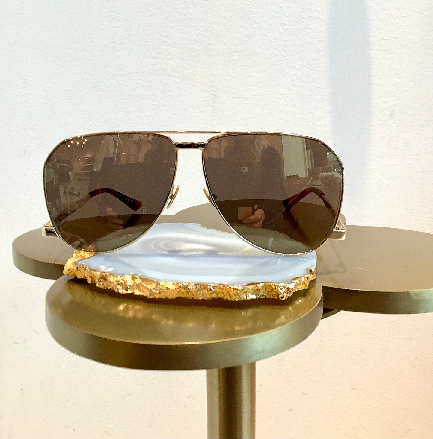 YSL Aviator Drop Temple Sunglasses