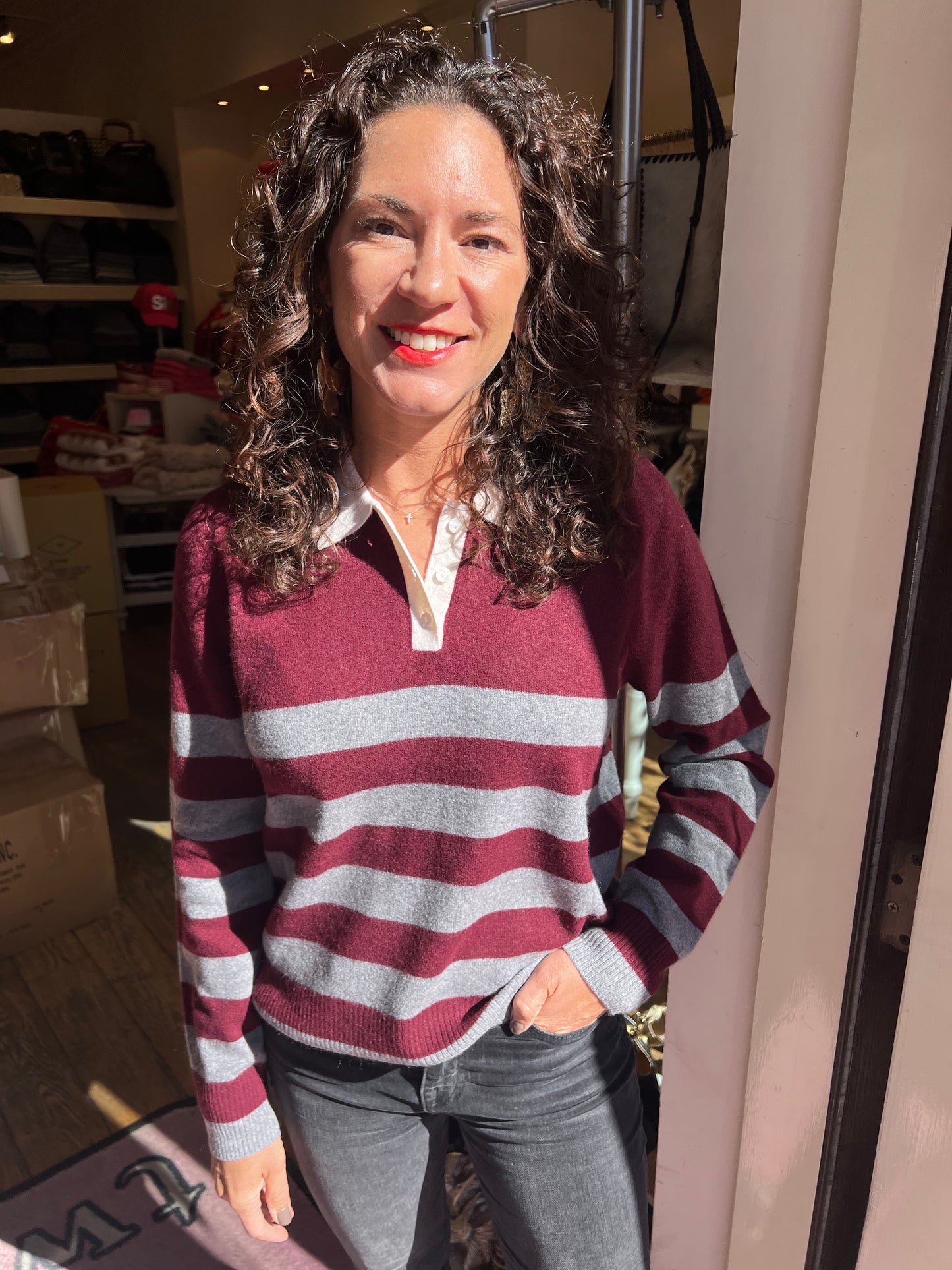Minnie Rose Rugby Stripe Polo