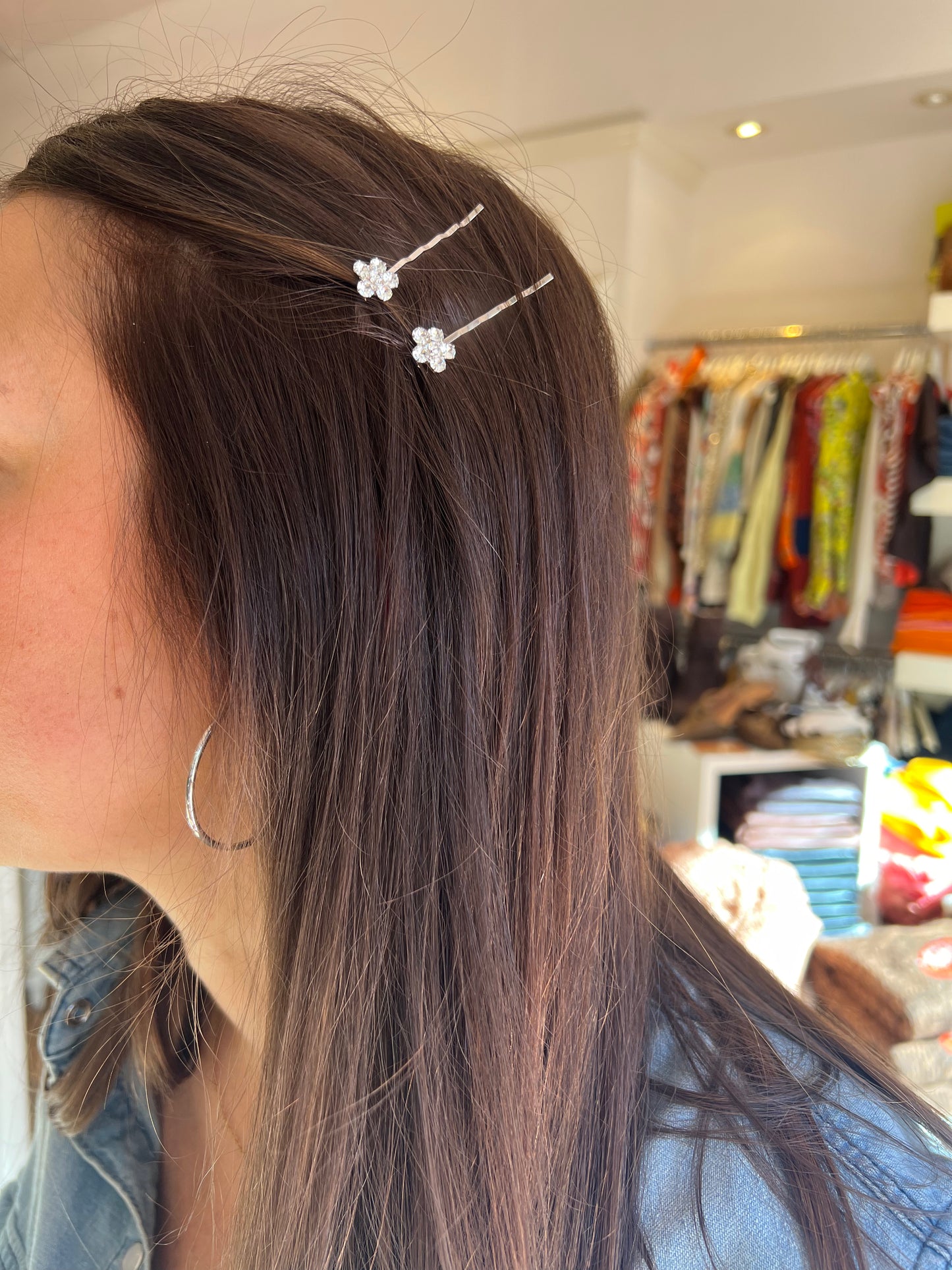 Jennifer Behr Crystal Flowers Bobbi Pin