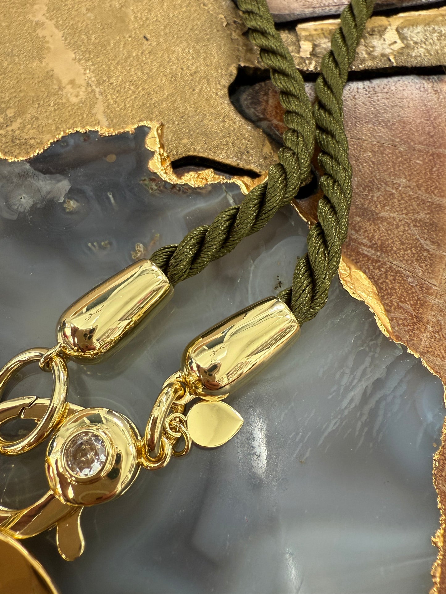 Lauren Amble Gold Disc Cord Necklace