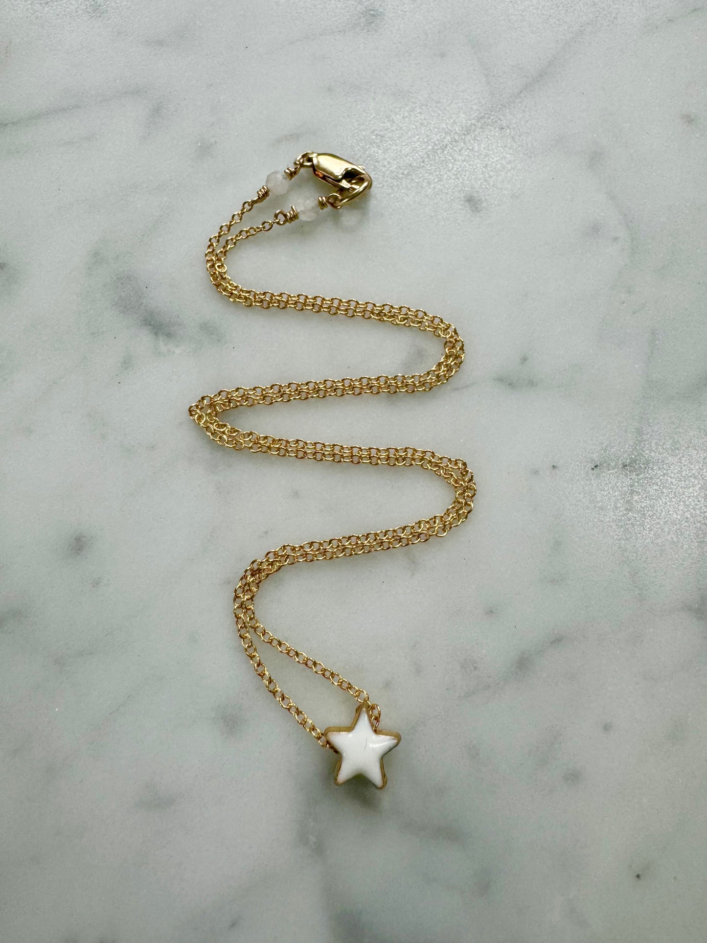 Ruby & Violet White Star Enamel Necklace