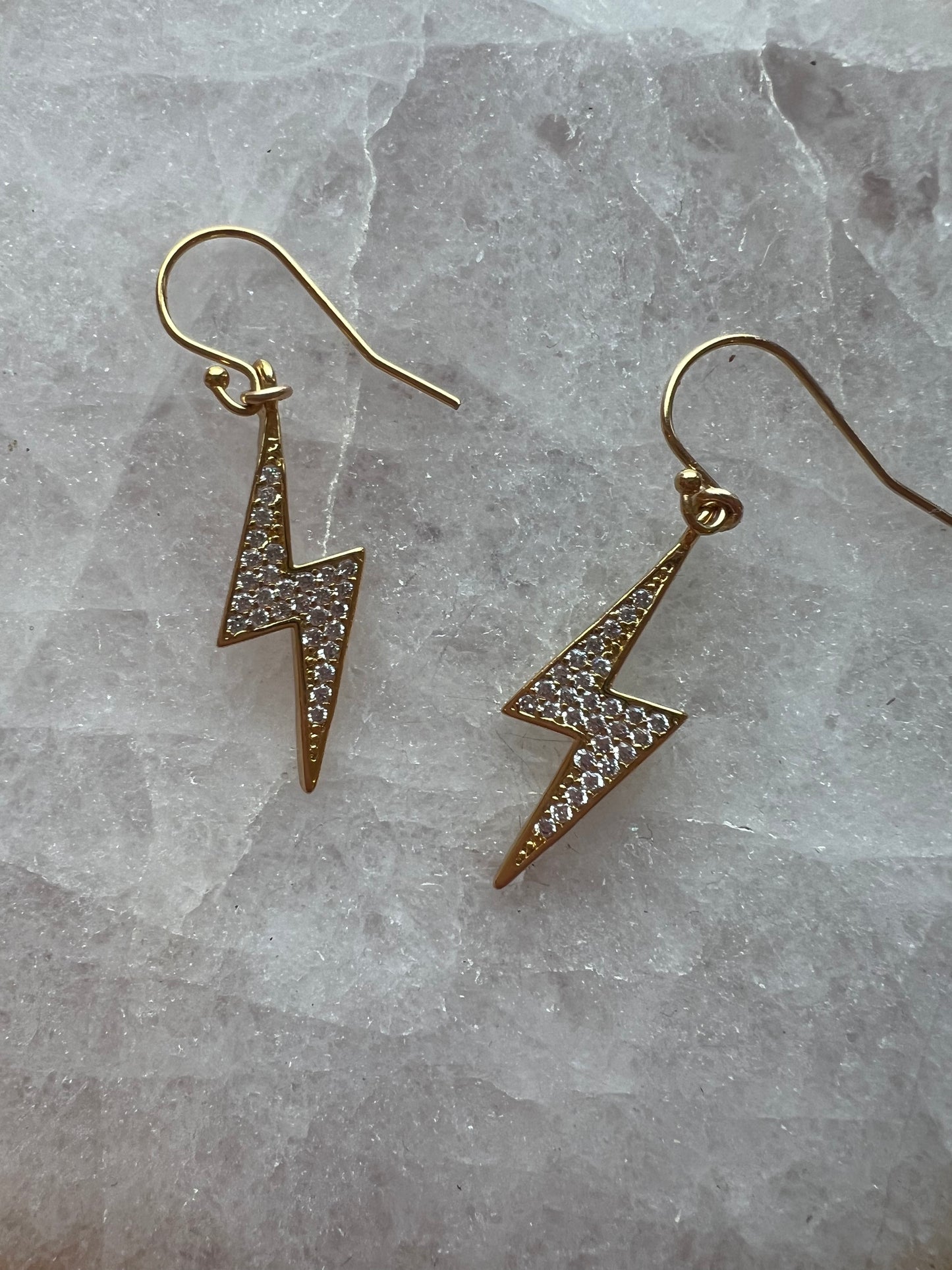 Ruby & Violet Mini Pave Lightning Bolt Earrings