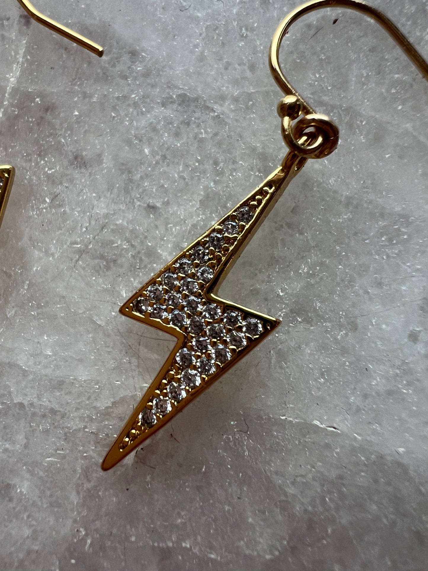 Ruby & Violet Mini Pave Lightning Bolt Earrings