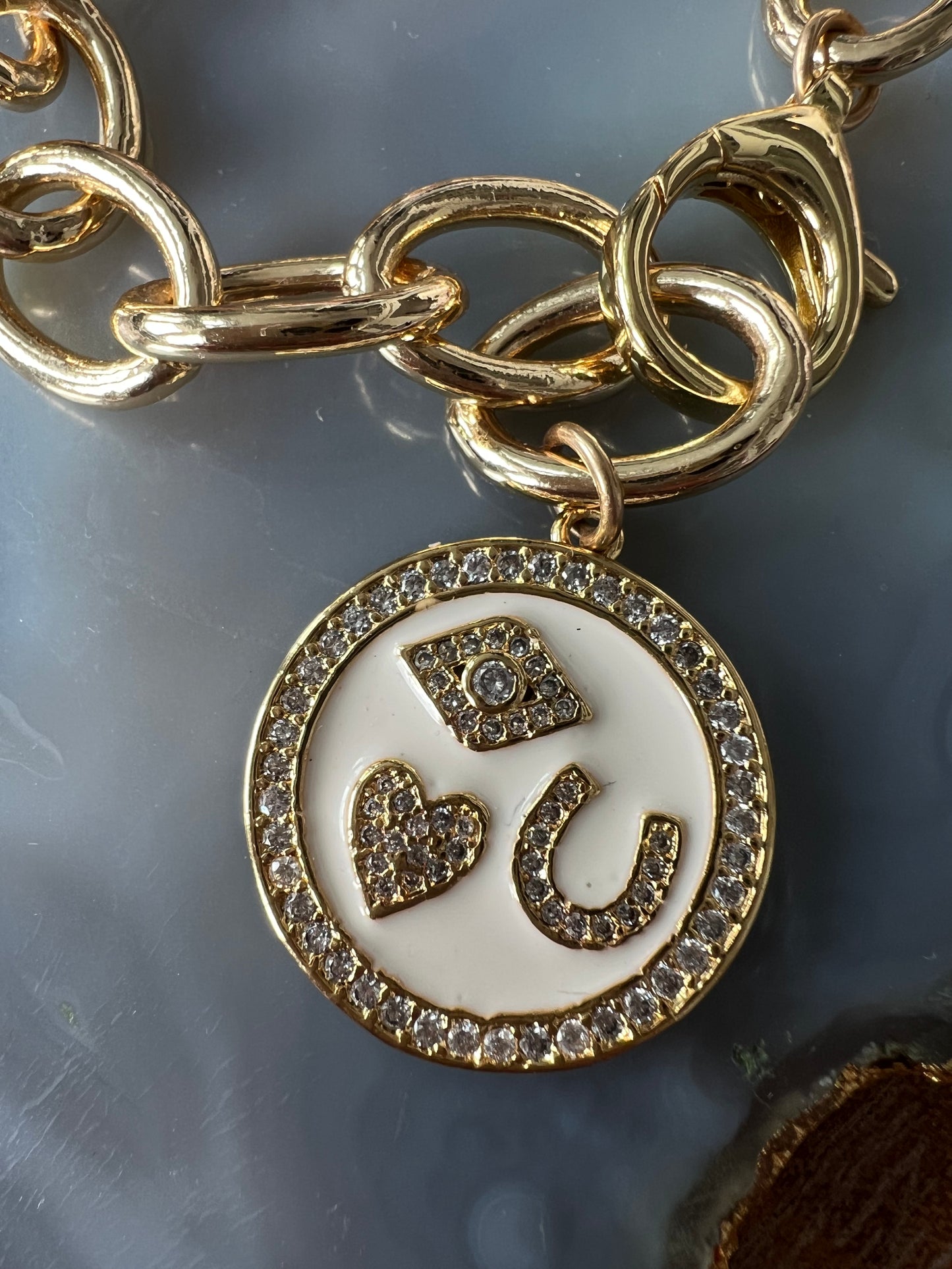 Ruby & Violet I Love You Charm Link Bracelet