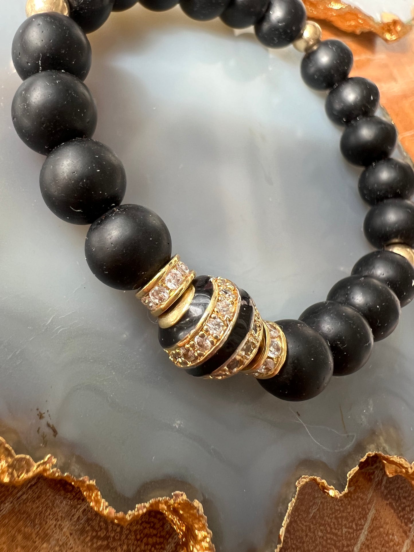 Ruby & Violet Black Pave Ball Bracelet