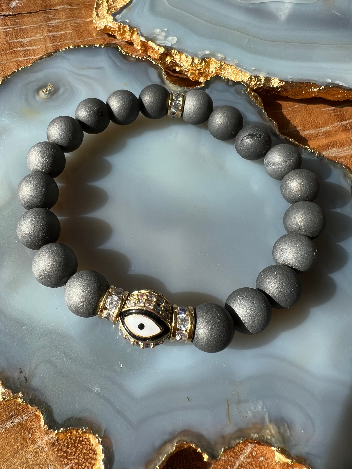 Ruby & Violet Evil Eye Ball Bracelet