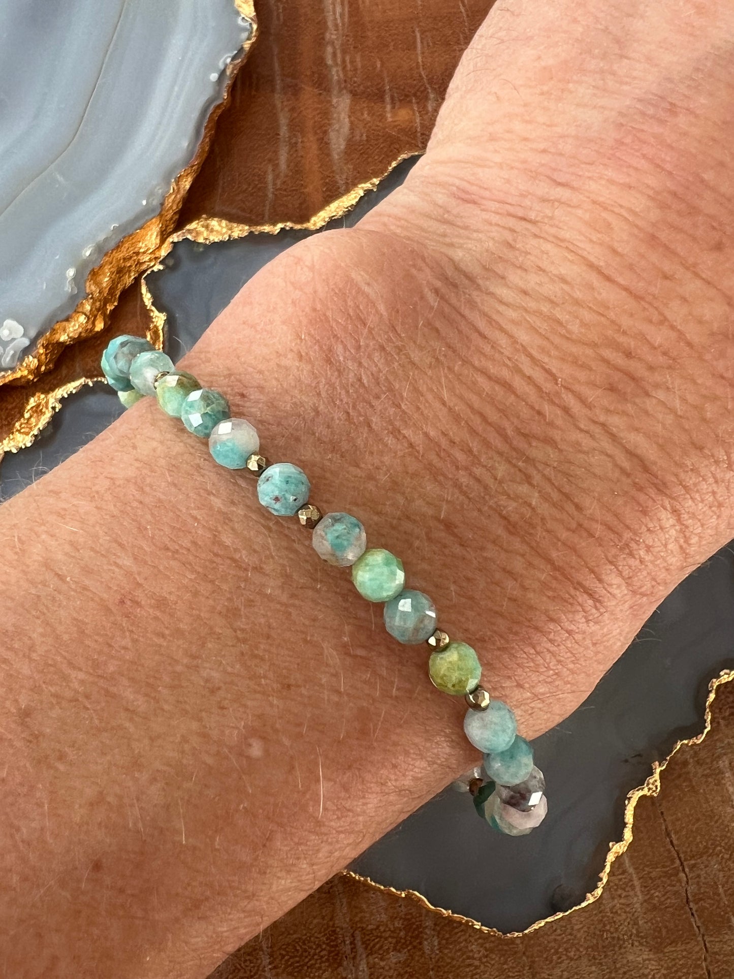 Ruby & Violet Amazonite Bead Bracelet