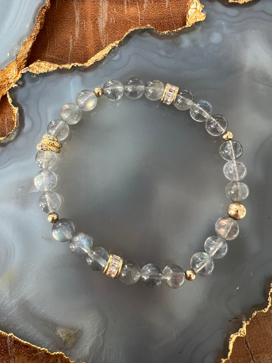 Ruby & Violet Labradorite Pave Accent Bracelet