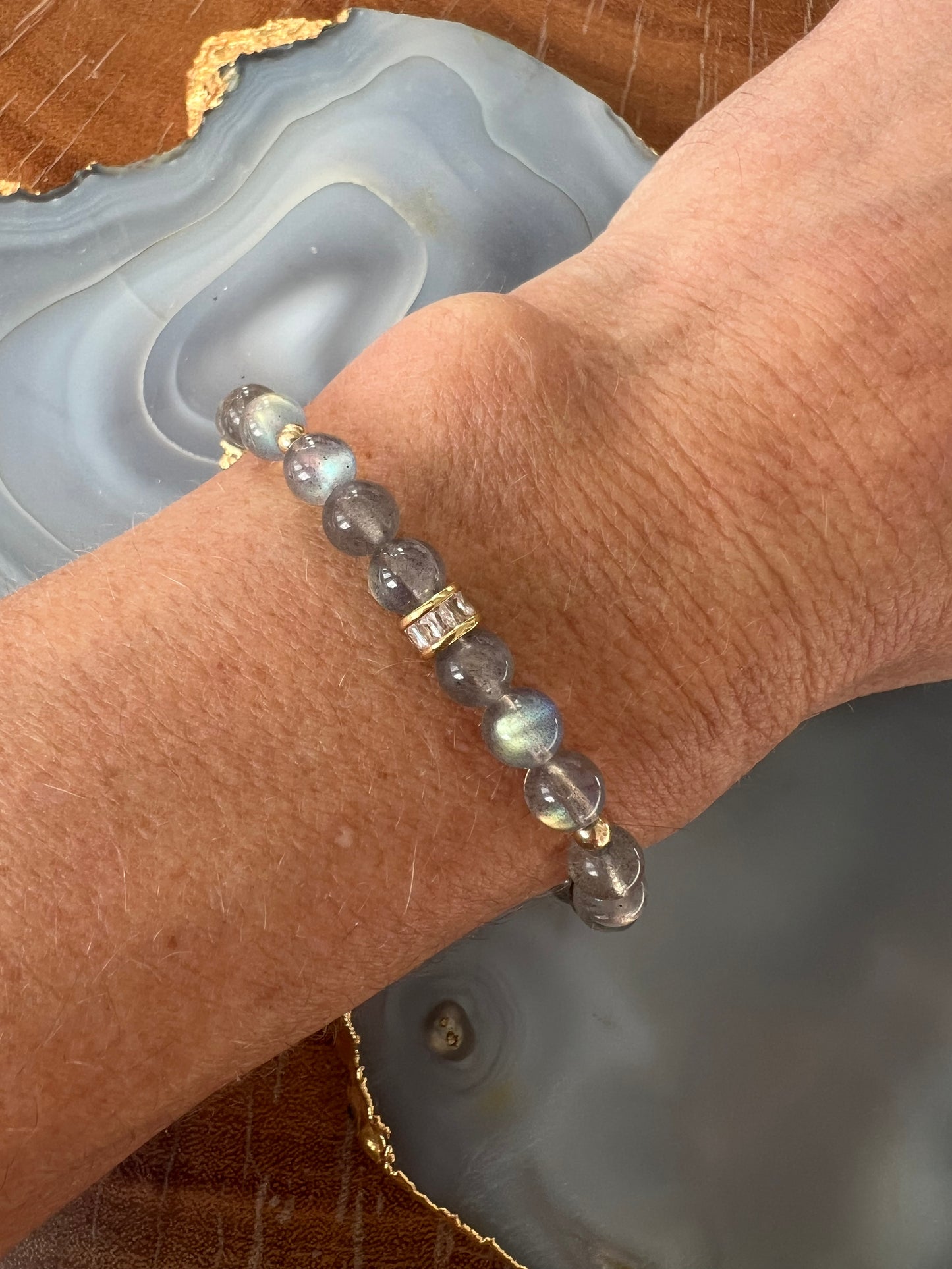 Ruby & Violet Labradorite Pave Accent Bracelet