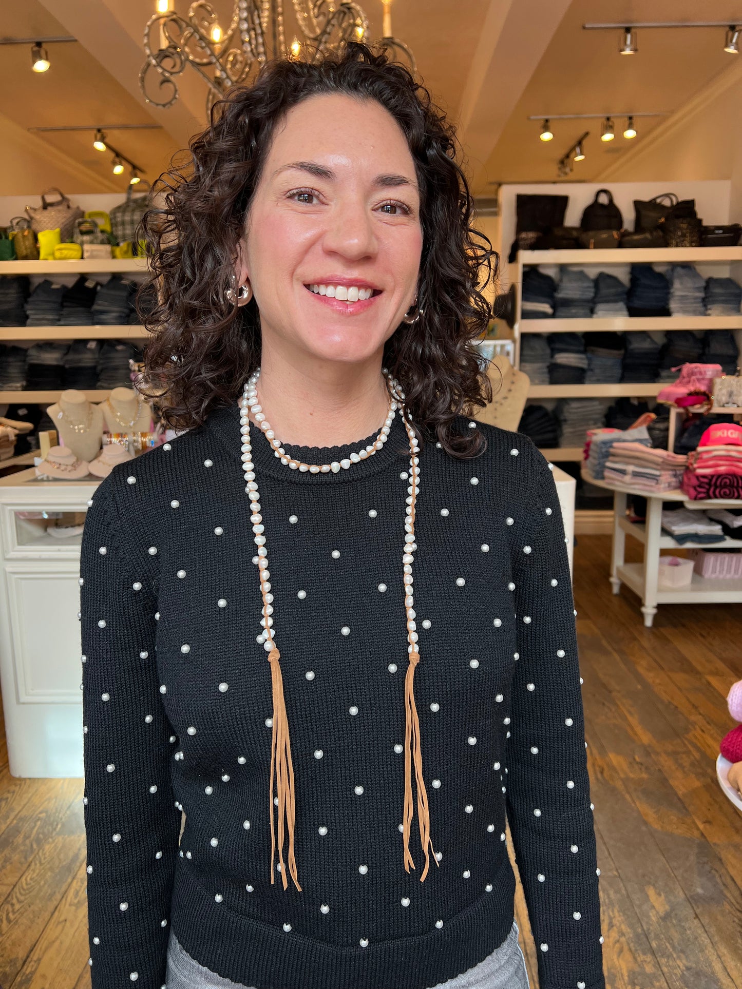 Tess Tiny Pearl Triple Wrap Necklace