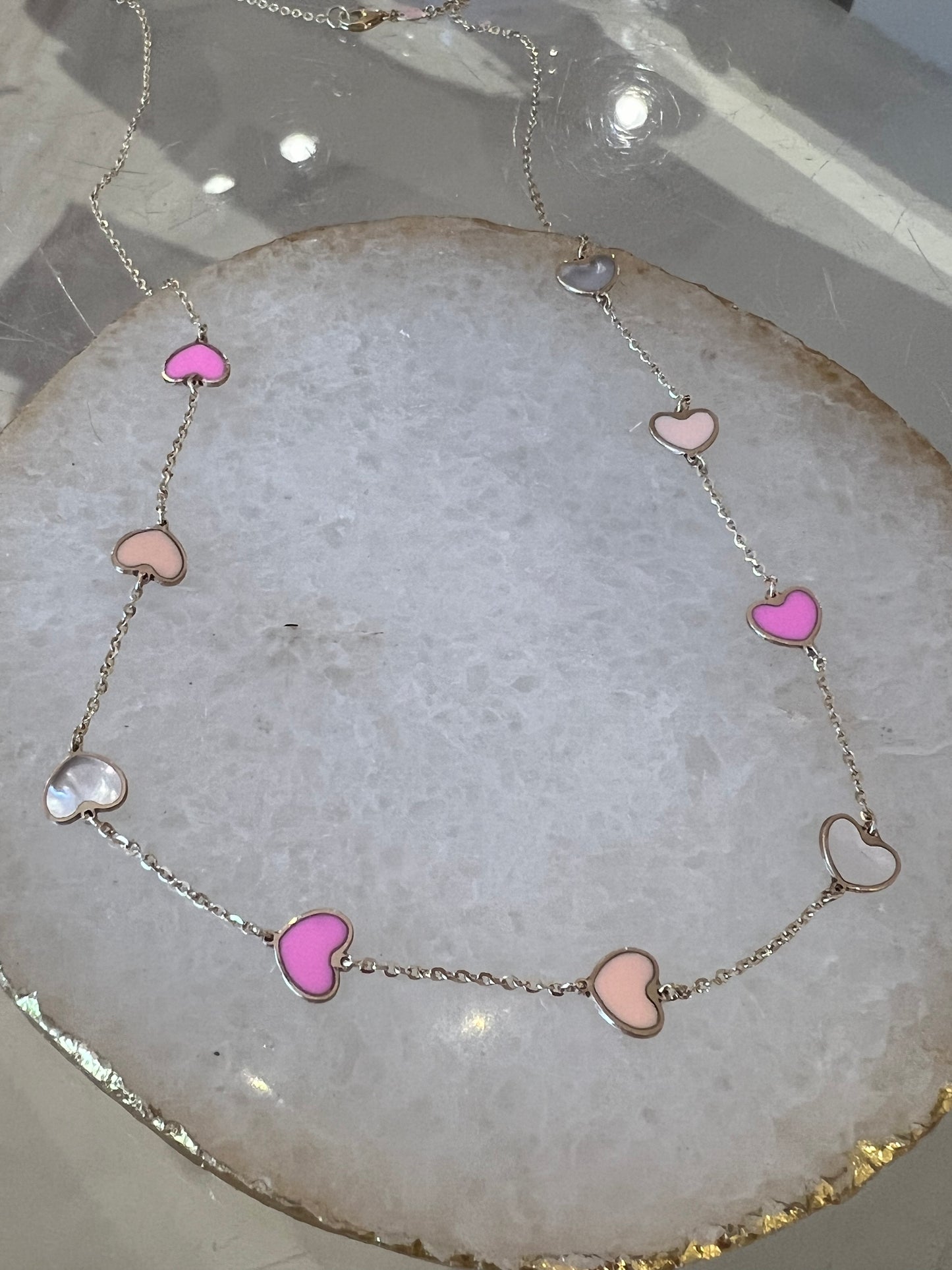 Erin Wachs Heart Enamel Gold Necklace