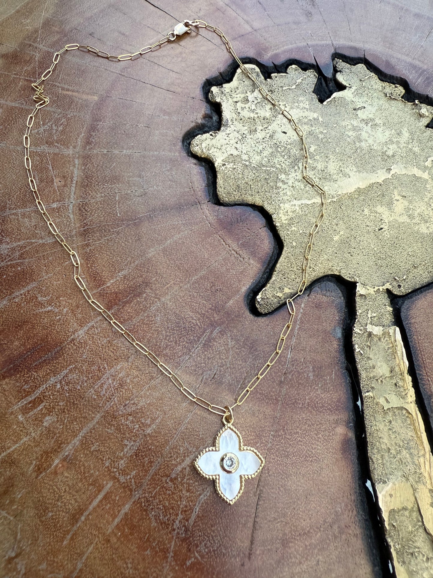 Ruby & Violet MOP Clover Necklace