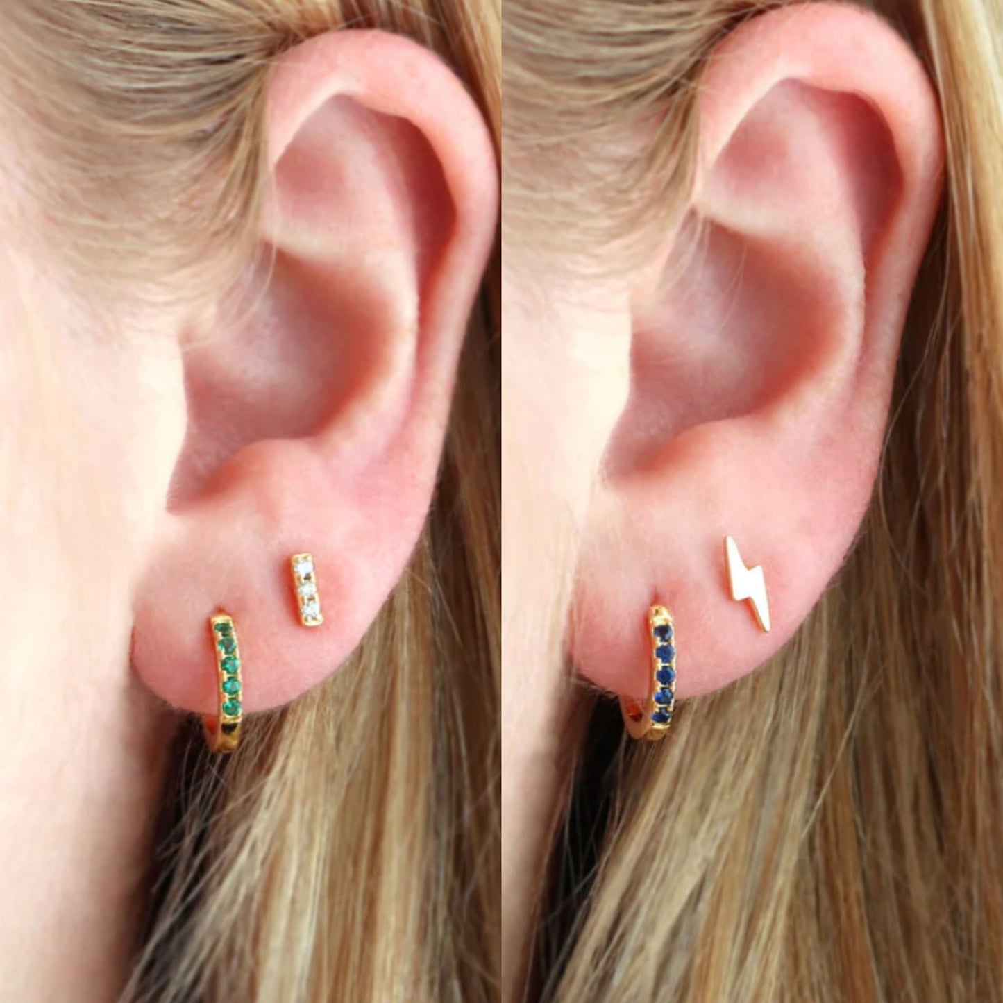 Kris Nations Huggie Crystal Hoop Earrings