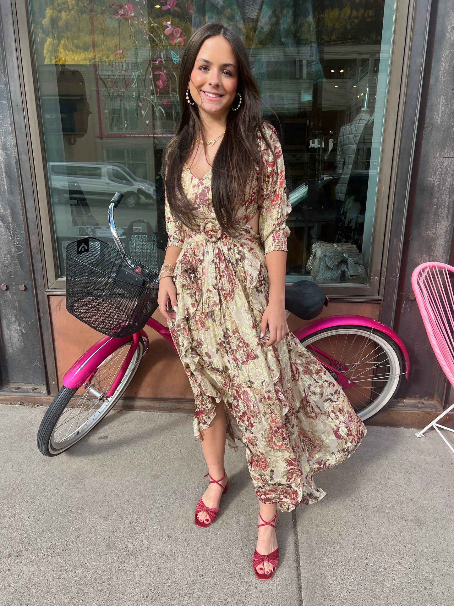 Ranna Gill Shimmer Ruffle Dress