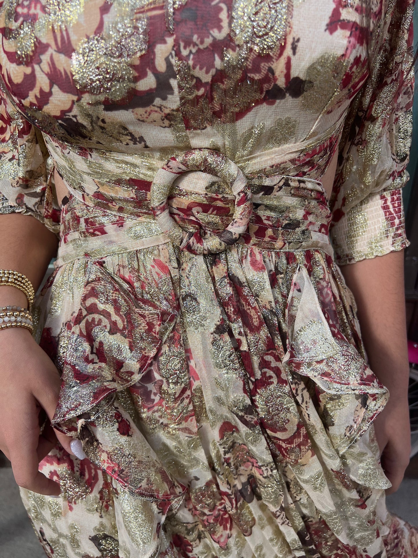 Ranna Gill Shimmer Ruffle Dress